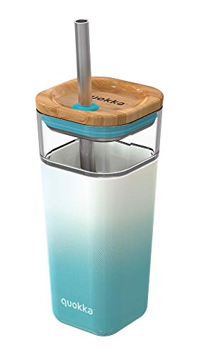 Quokka Liquid Cube Teal Gradient gourde verre 540 ml