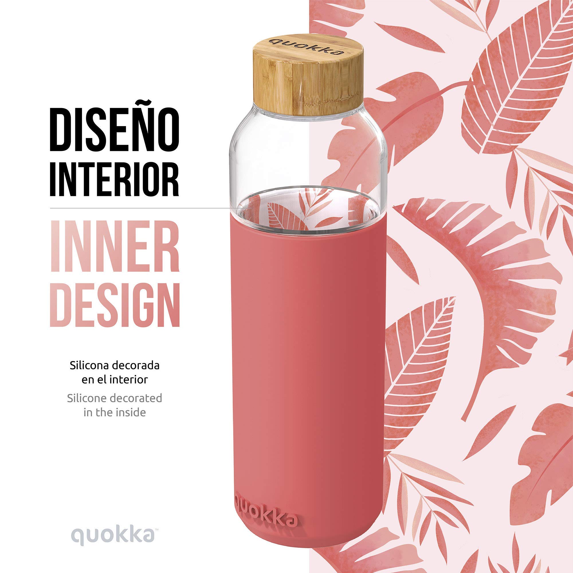 Quokka Flow bouteille verre 660 ml Inner Rose botanique