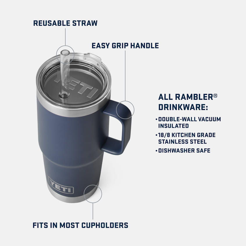 YETI Rambler 25 oz Straw Mug isotherme 739 ml blanc