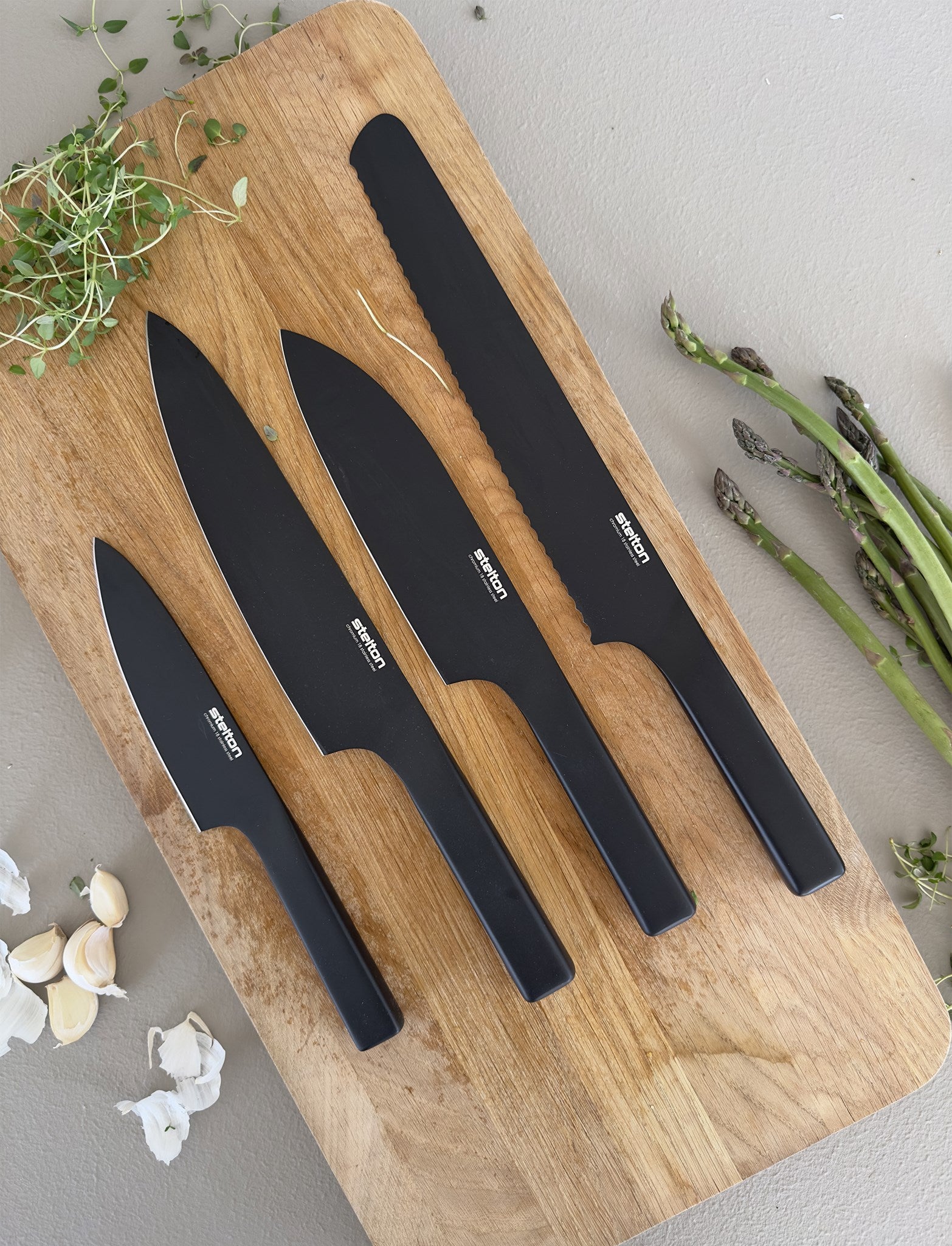 Stelton Pure Black set 4 couteaux cuisine noir