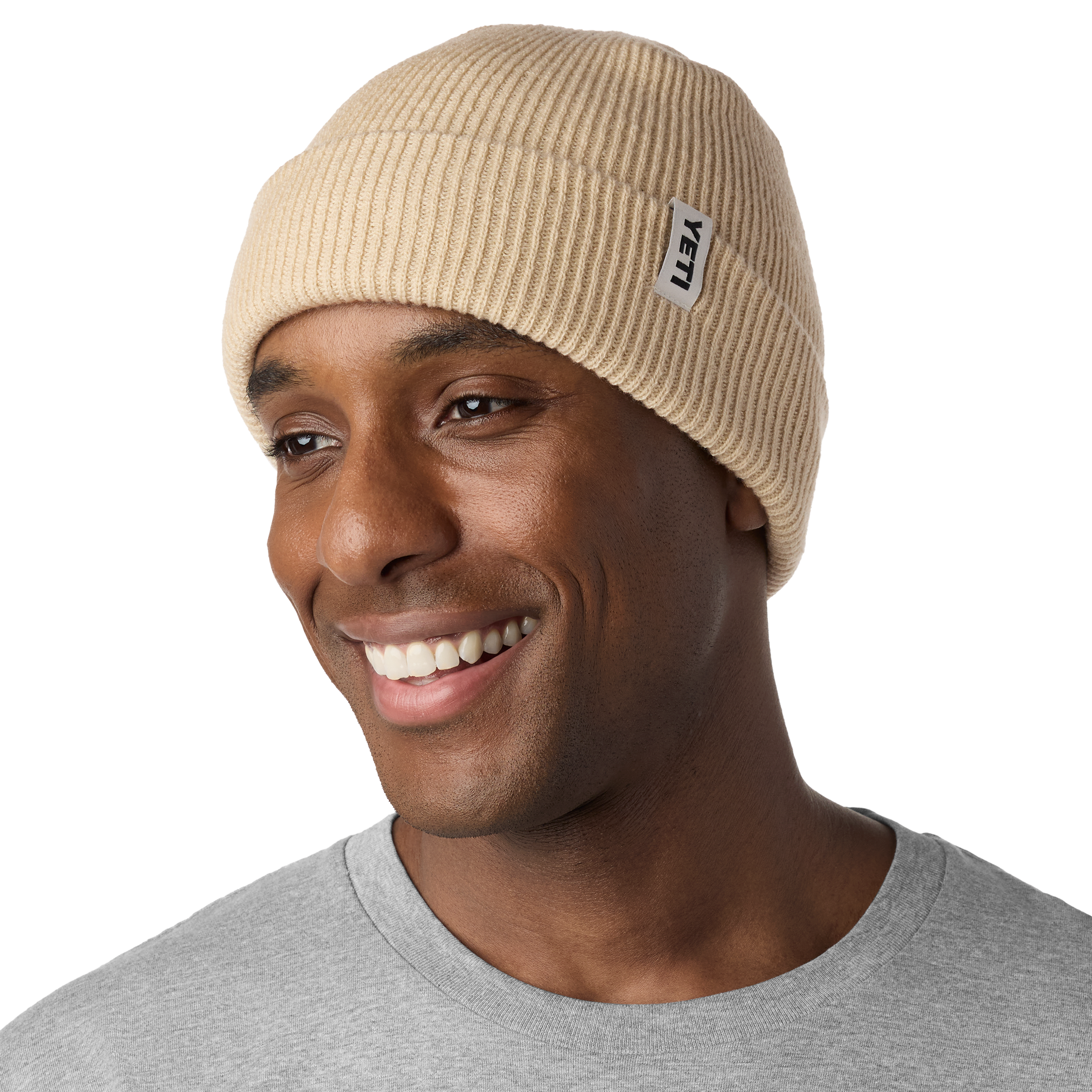 YETI Logo Badge Beanie bonnet chaud Sand