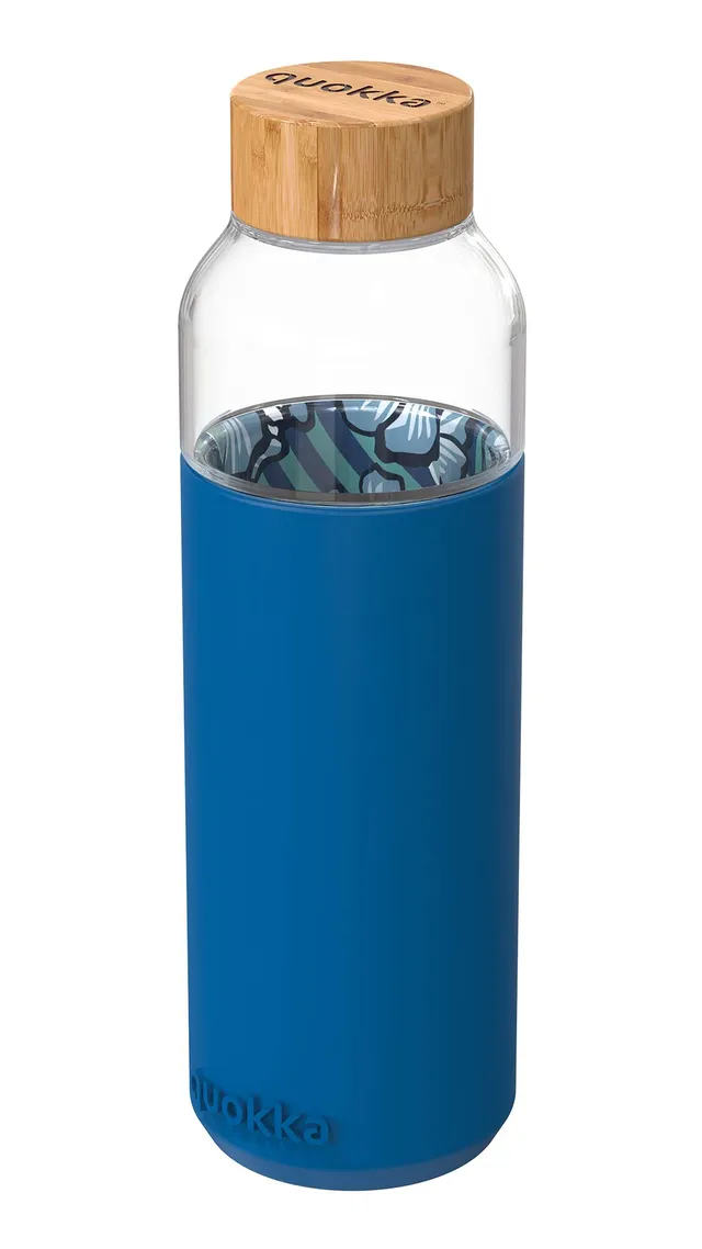 Quokka Flow Eau Fleurs bouteille verre 660 ml silicone