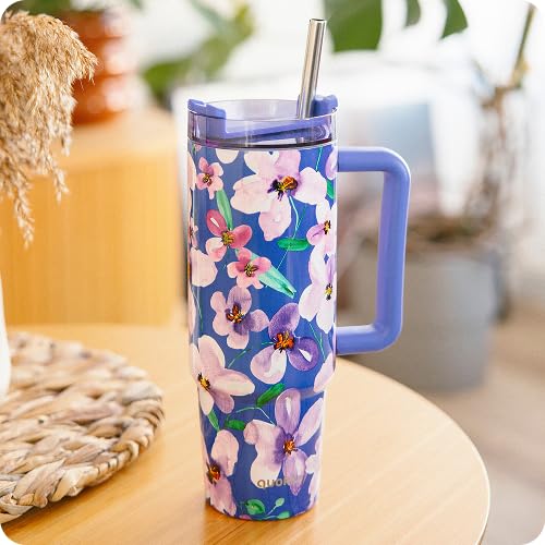 Quokka Stream Fleurs L mug isotherme 950 ml acier inoxydable