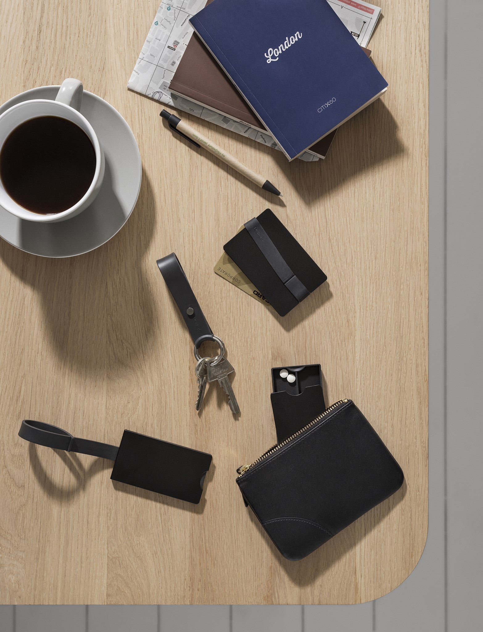 Stelton Classic Companion porte-cartes cuir noir