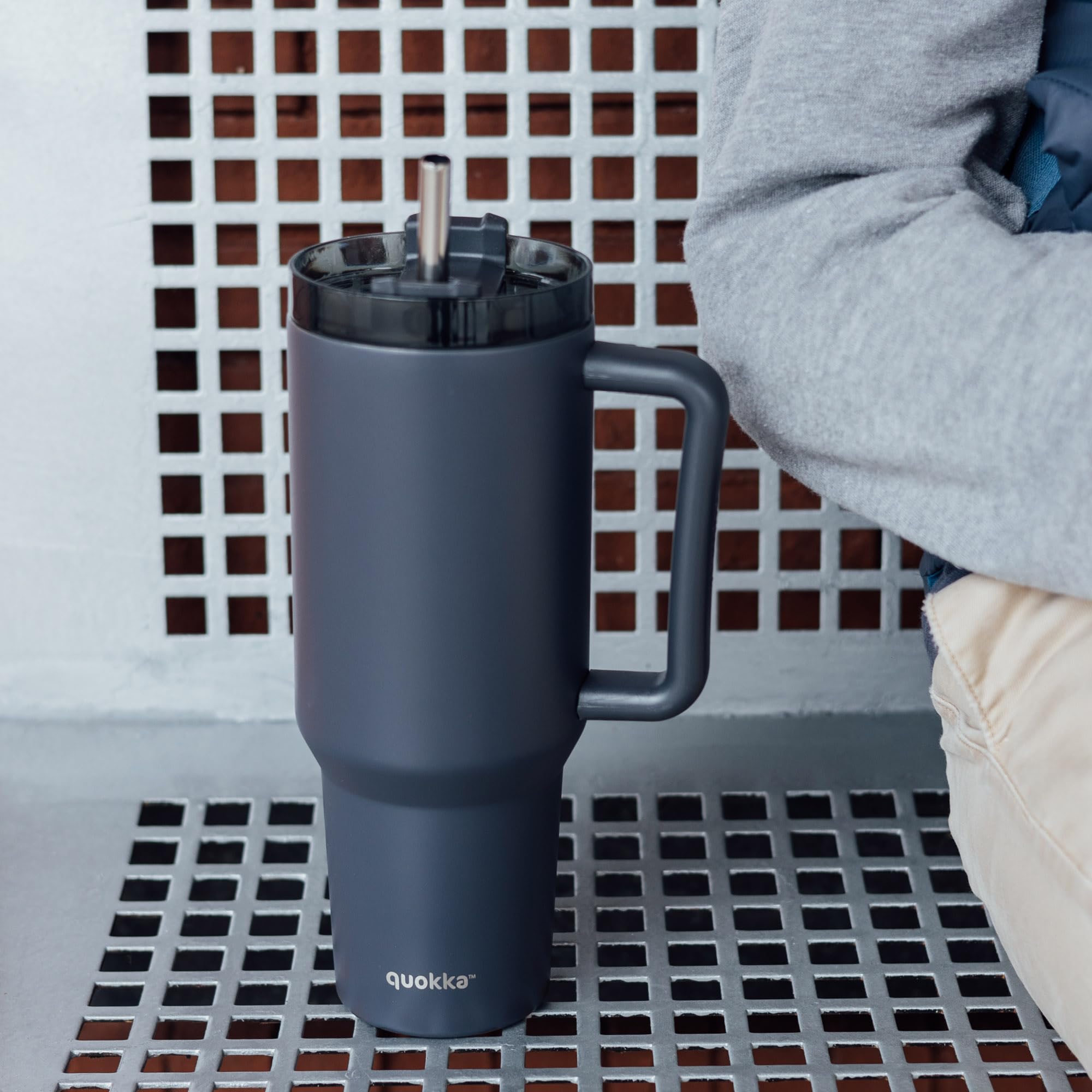 Quokka Stream Mug Isotherme Noir XL 1200 ml Inox