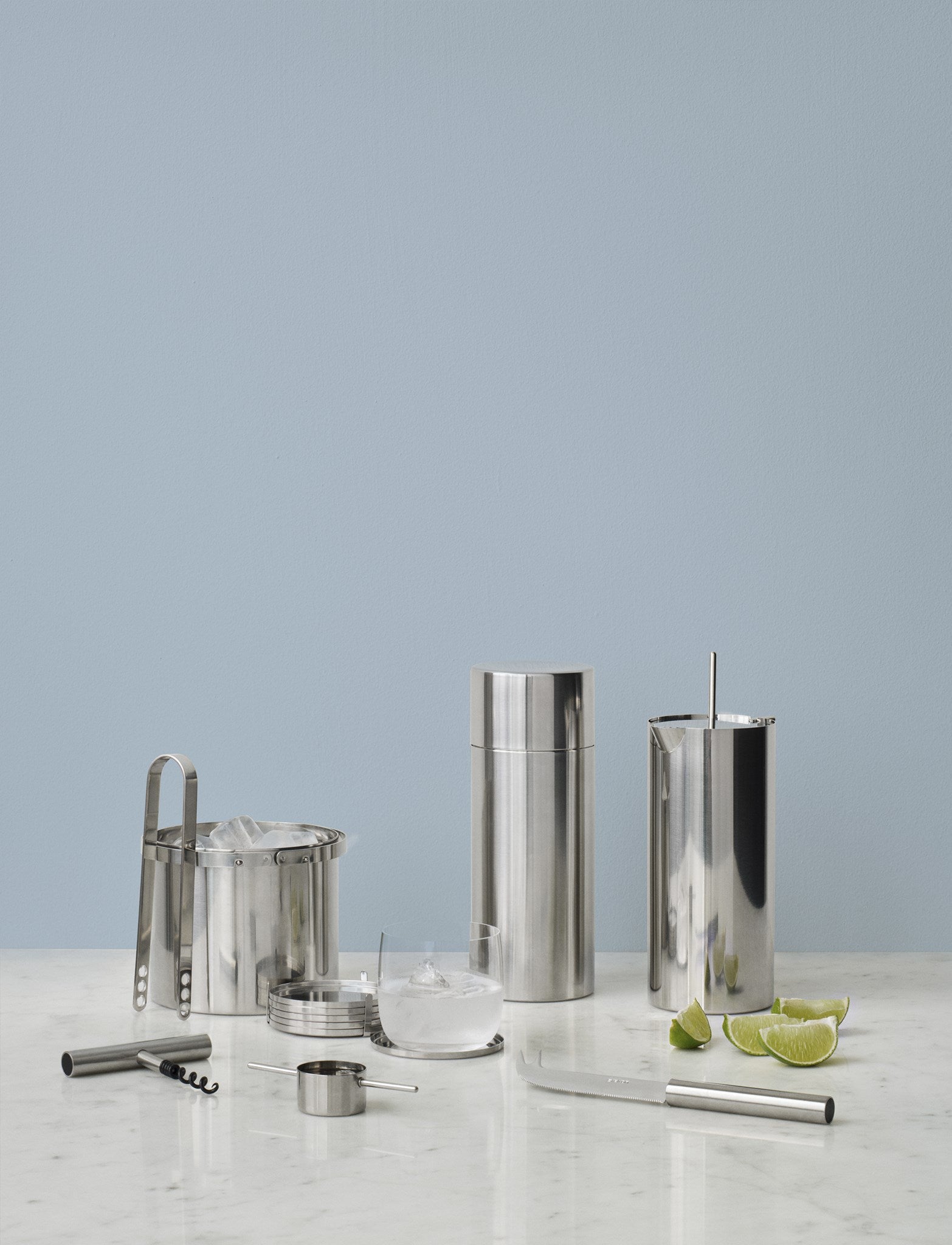 Stelton Cylinda-line pince à glace inox Arne Jacobsen