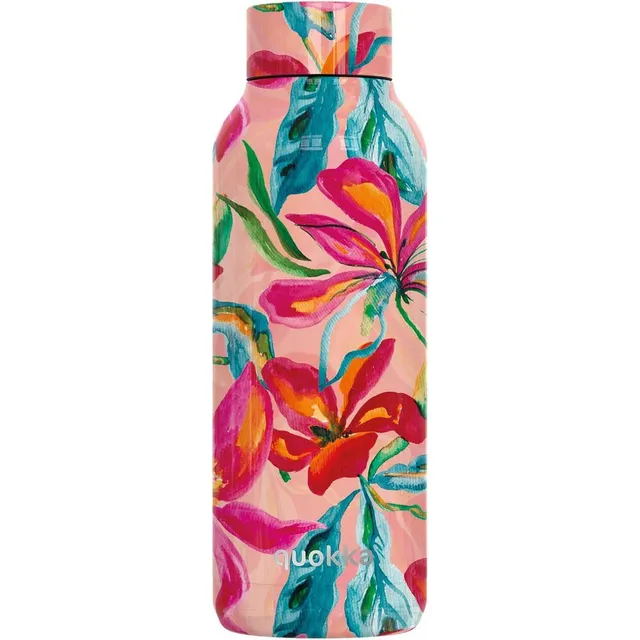 Quokka Solid Tropical Bloom bouteille isotherme 510 ml inox