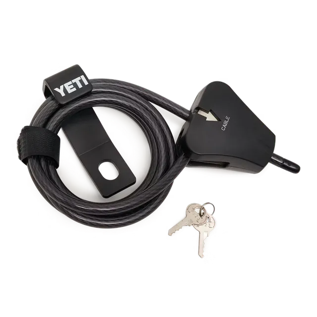 YETI Câble Antivol Noir + Support pour Glacière Sécurisé