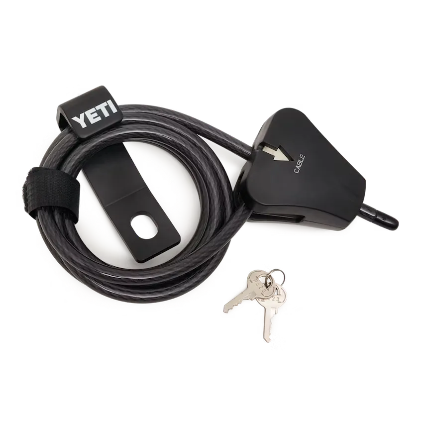 YETI Câble Antivol Noir + Support pour Glacière Sécurisé