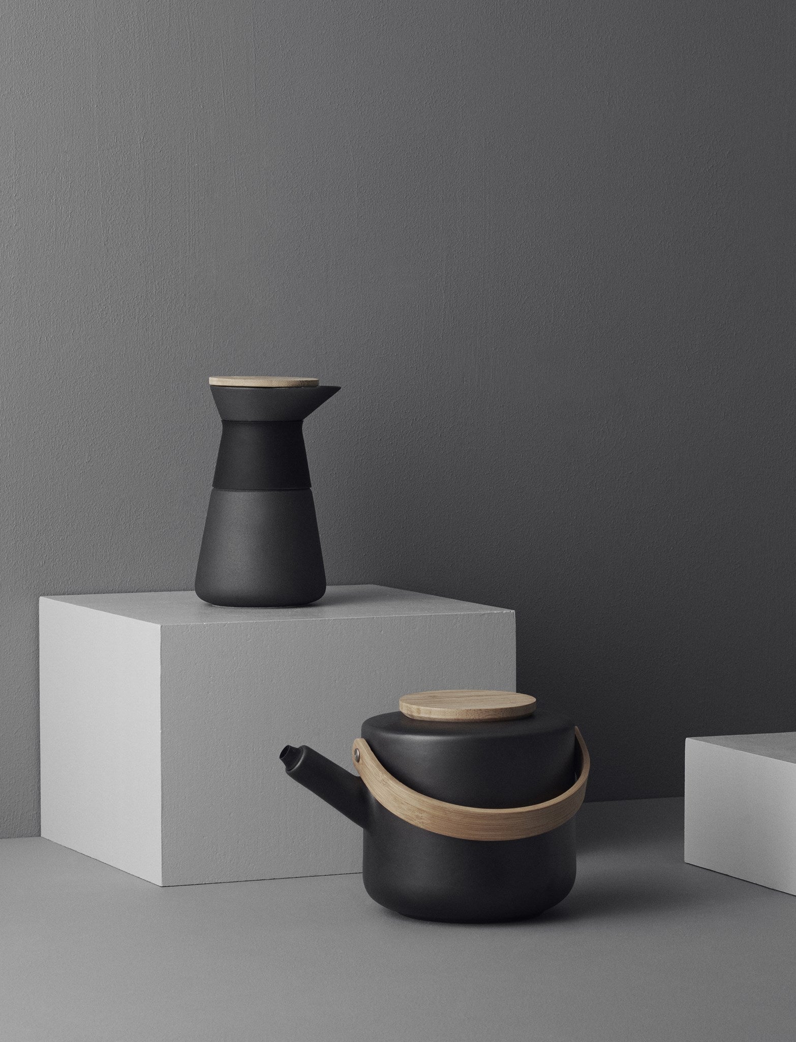Stelton Theo cafetière filtre 0,6 L grès noir bambou