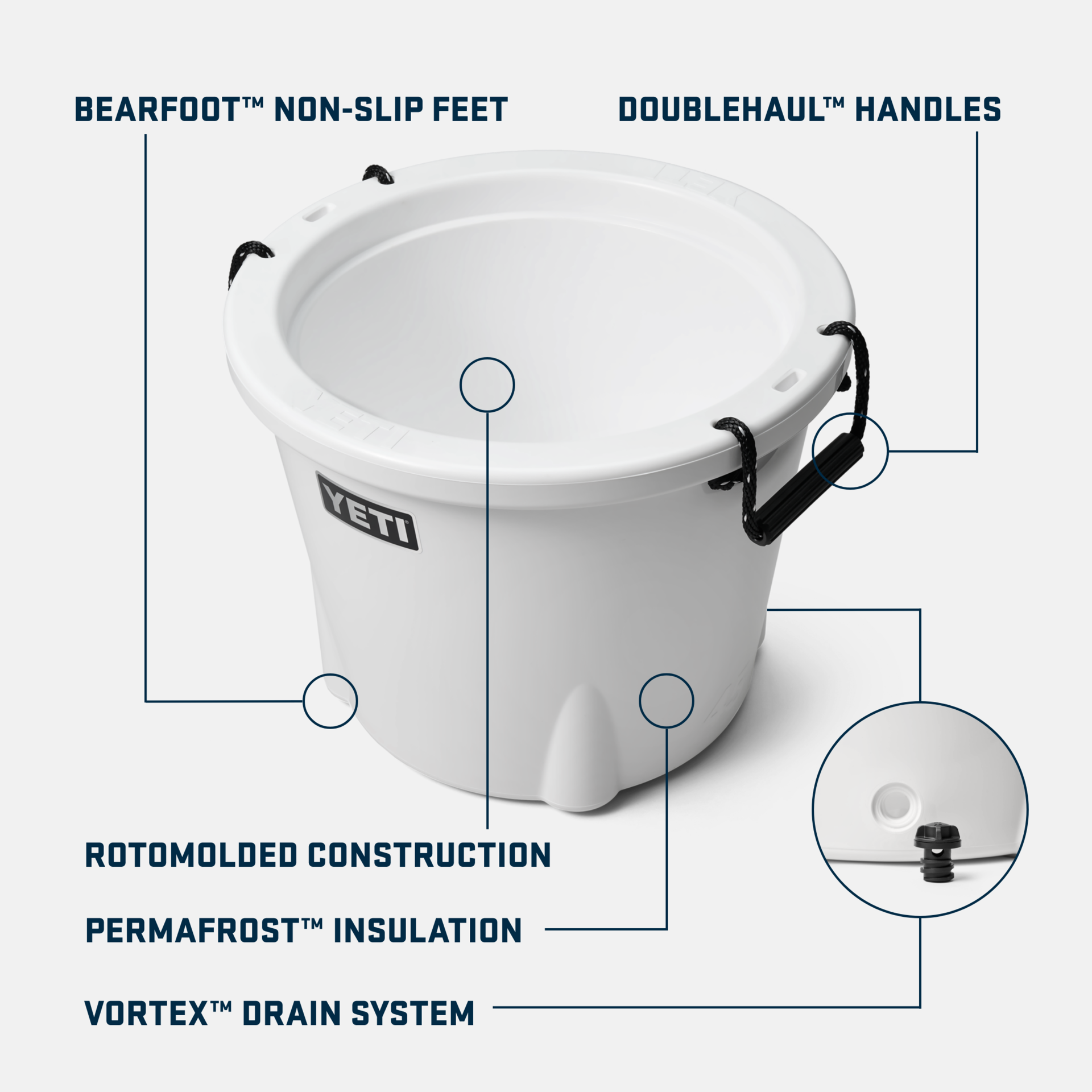 YETI Tank 45 seau à glace isotherme White 55 canettes