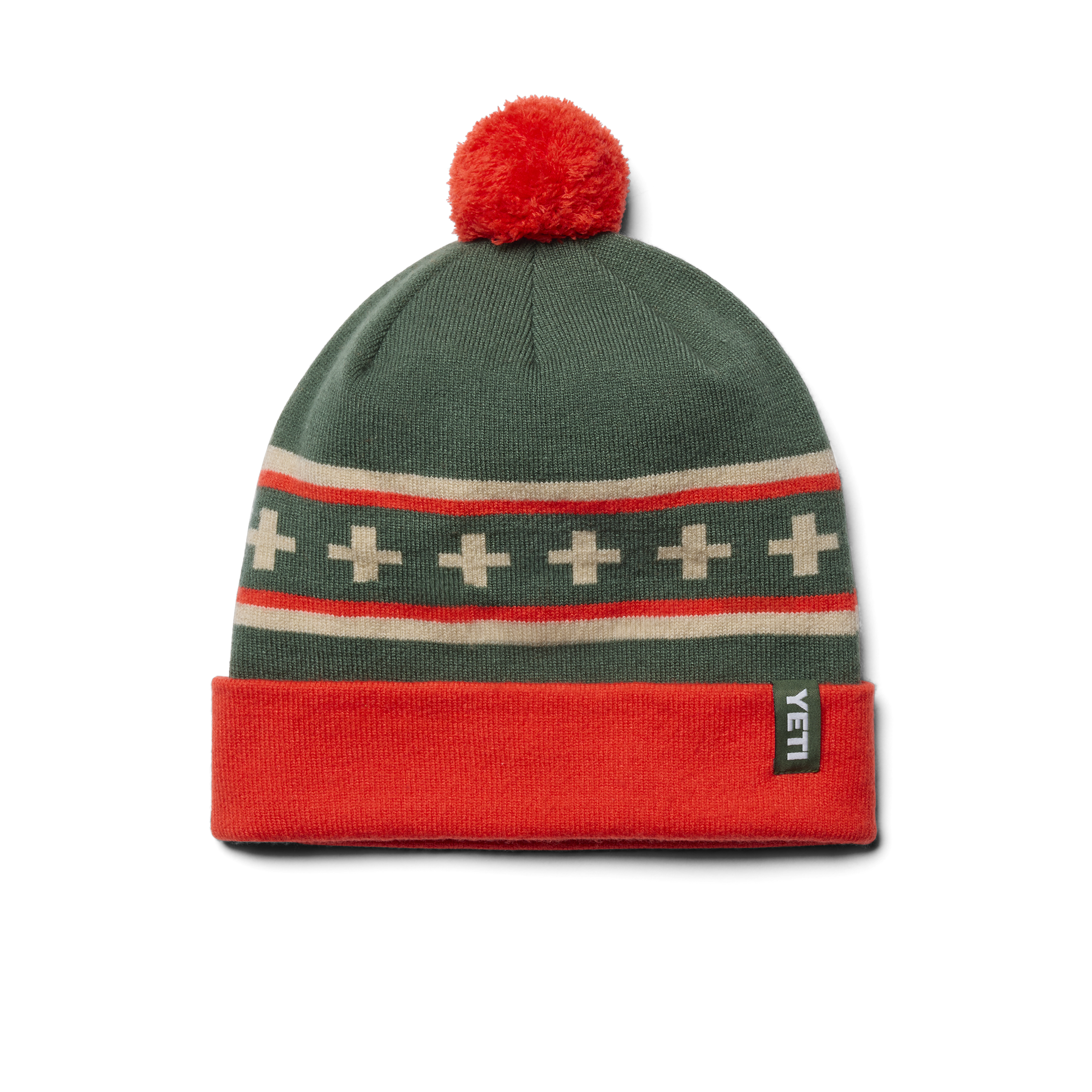 YETI Pom Beanie bonnet à pompon vert orange