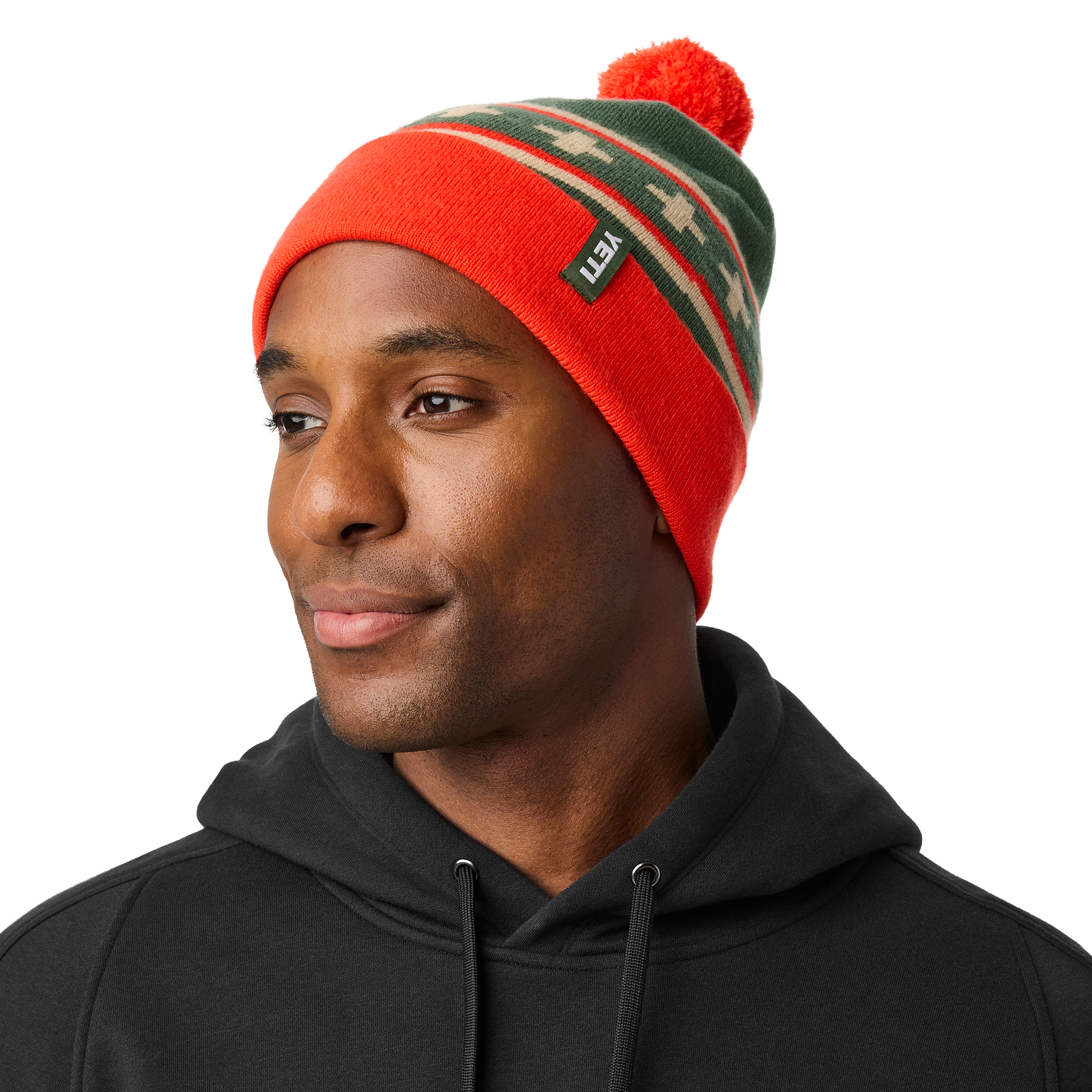 YETI Pom Beanie bonnet à pompon vert orange