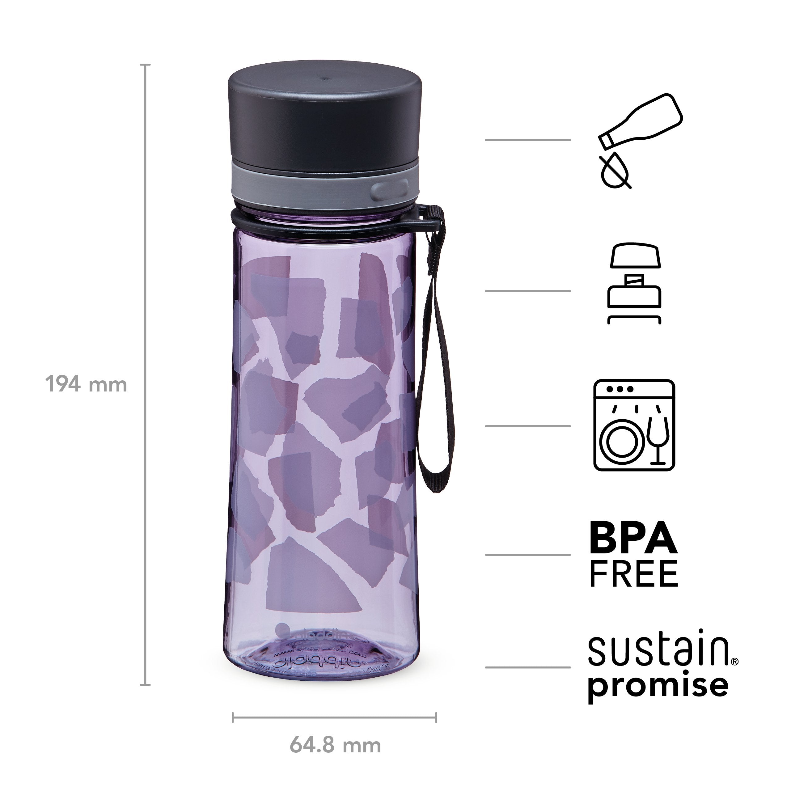 Aladdin Aveo gourde 350 ml violet imprimé froid
