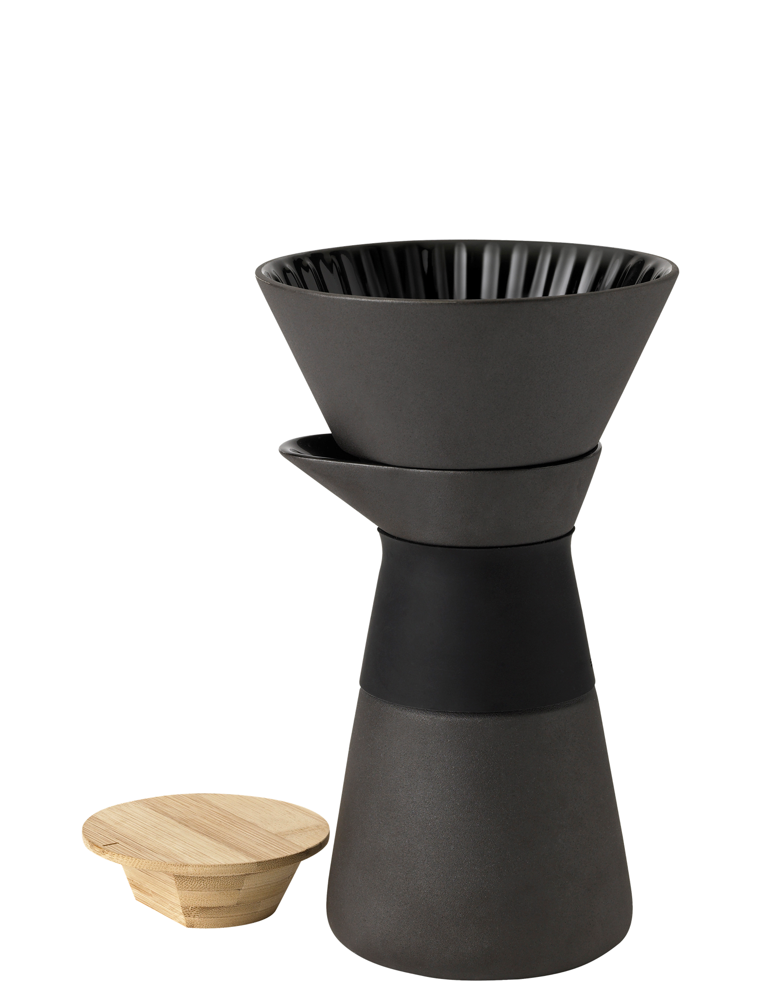 Stelton Theo cafetière filtre 0,6 L grès noir bambou