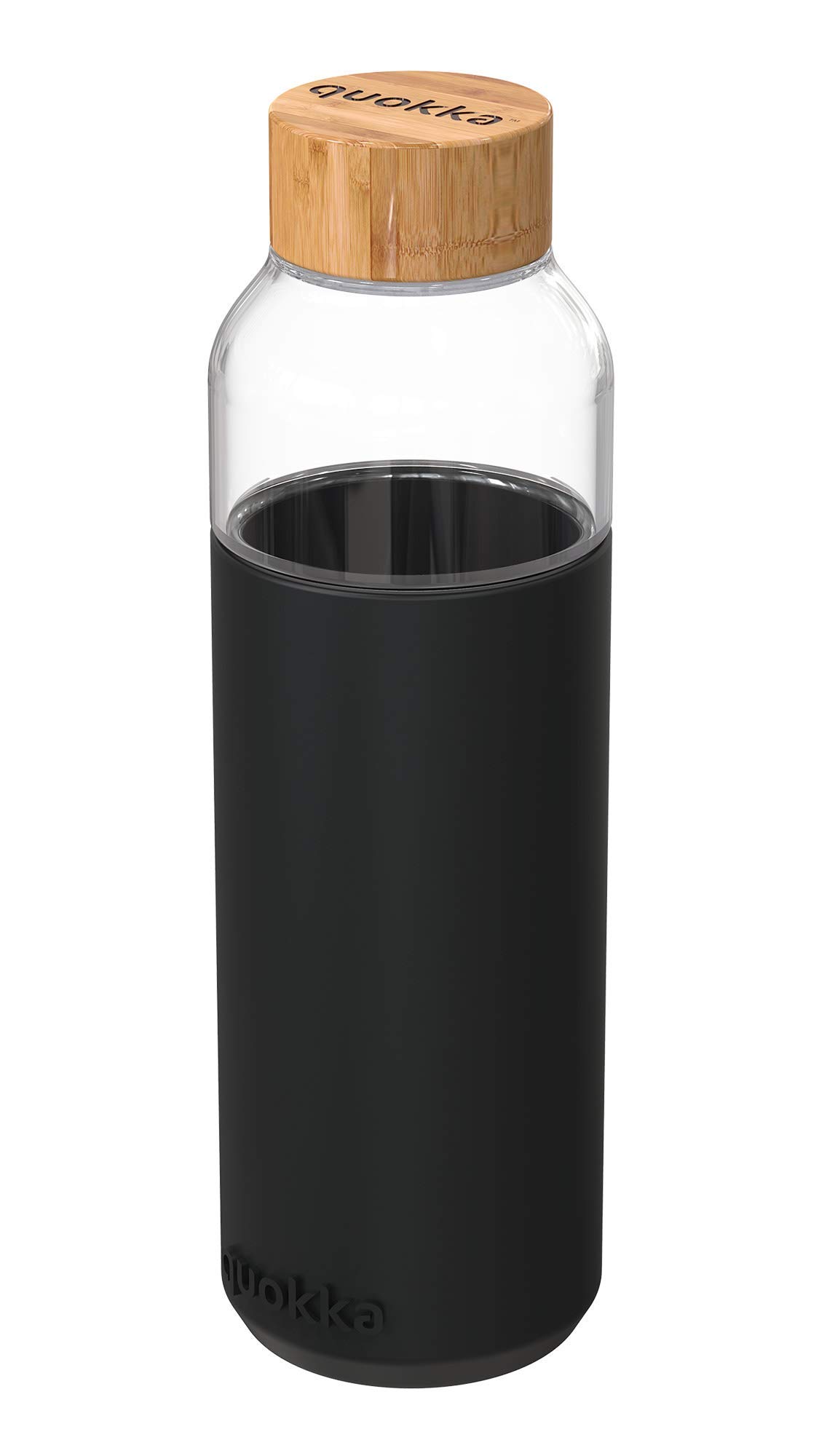 Quokka Flow Black gourde verre 660 ml bambou