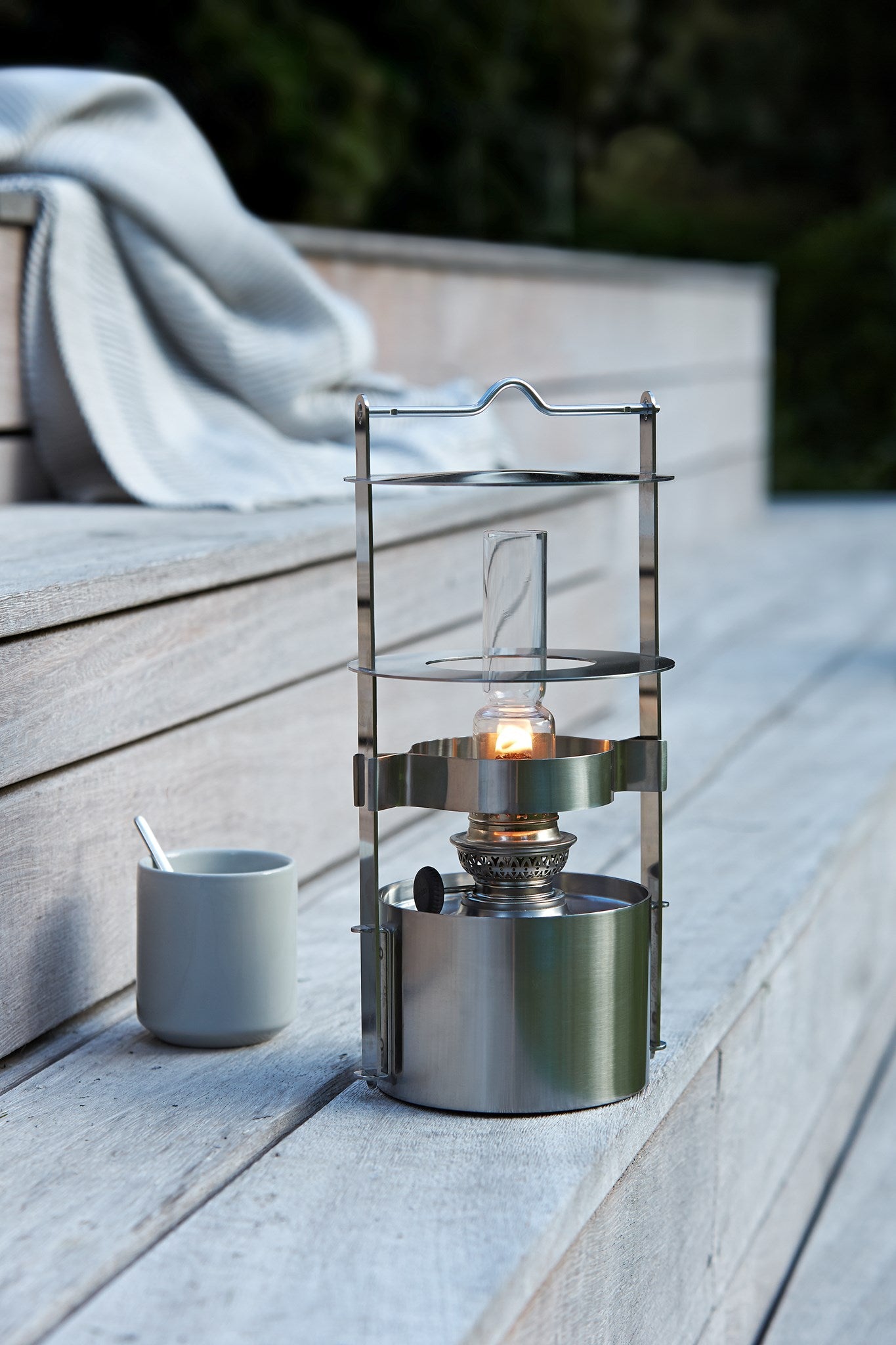 Stelton EM77 lampe tempête 34 cm inox pétrole