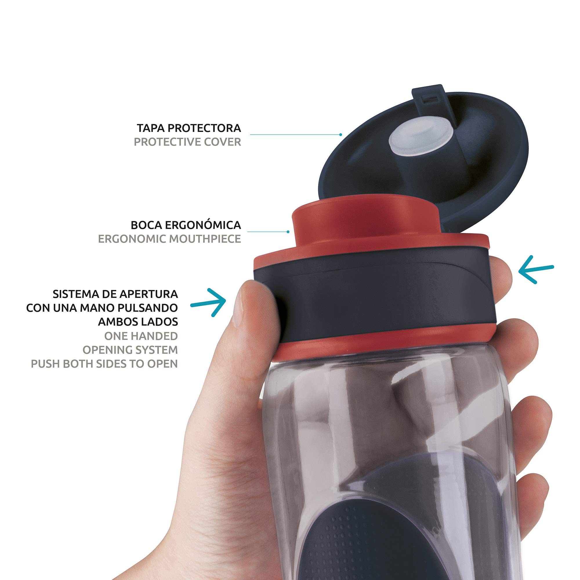 Quokka Splash bouteille sport Carbone 730 ml bouton