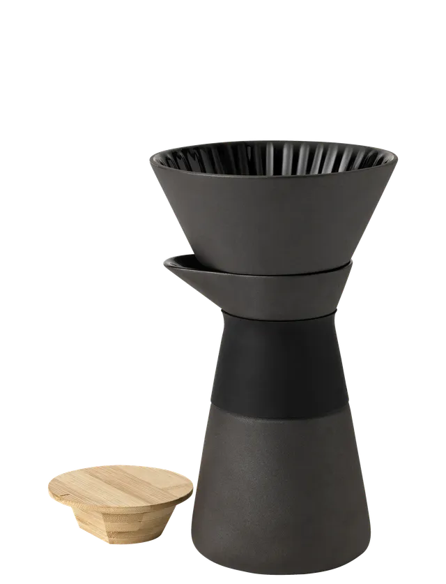 Stelton Theo cafetière filtre 0,6 L grès noir bambou
