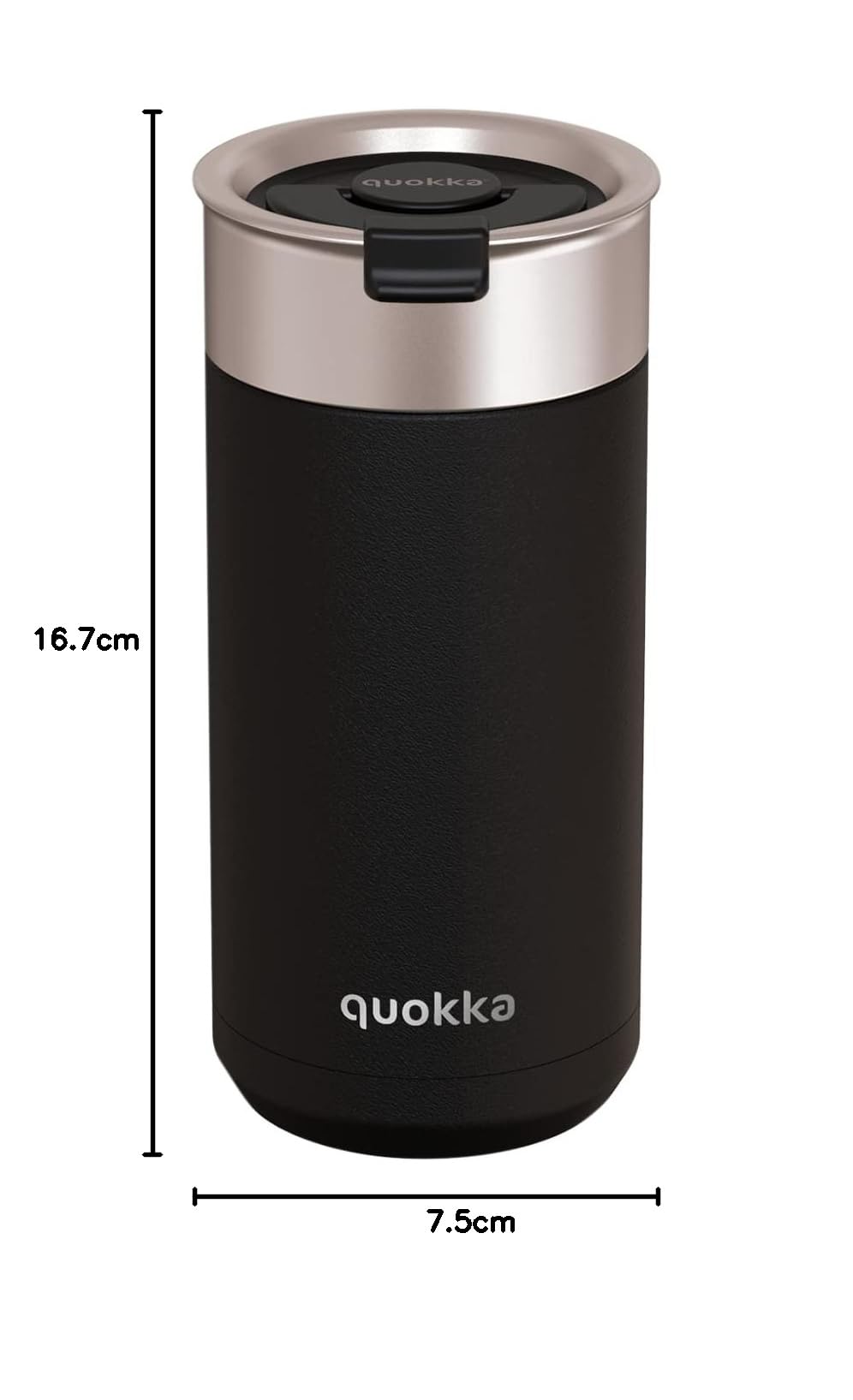 Quokka Boost Carbon Black mug isotherme 400 ml café