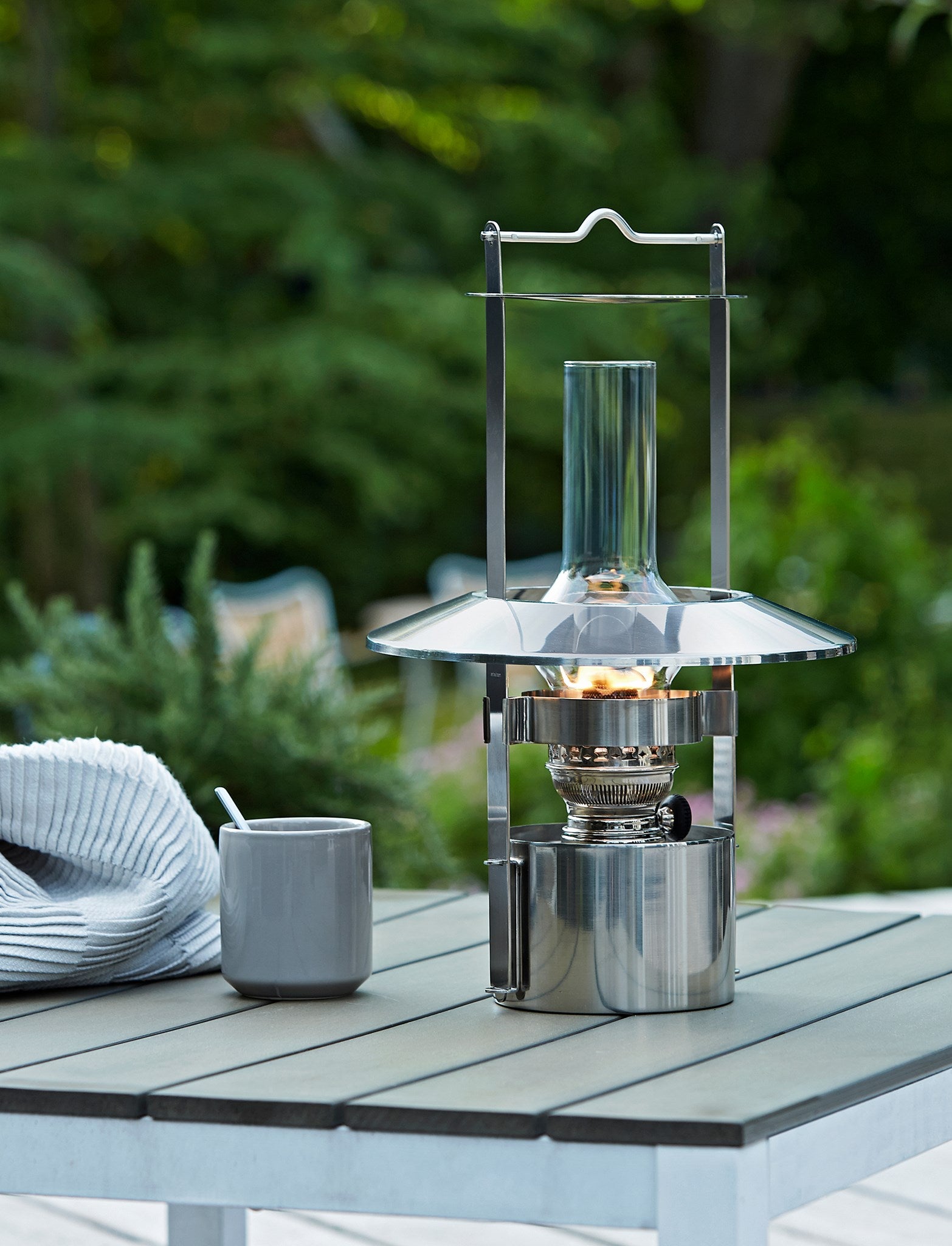 Stelton EM77 lampe tempête inox 43 cm pétrole