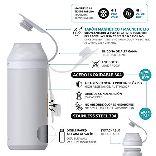 Quokka Mineral Steel Geo 430 ml bouteille isotherme inox