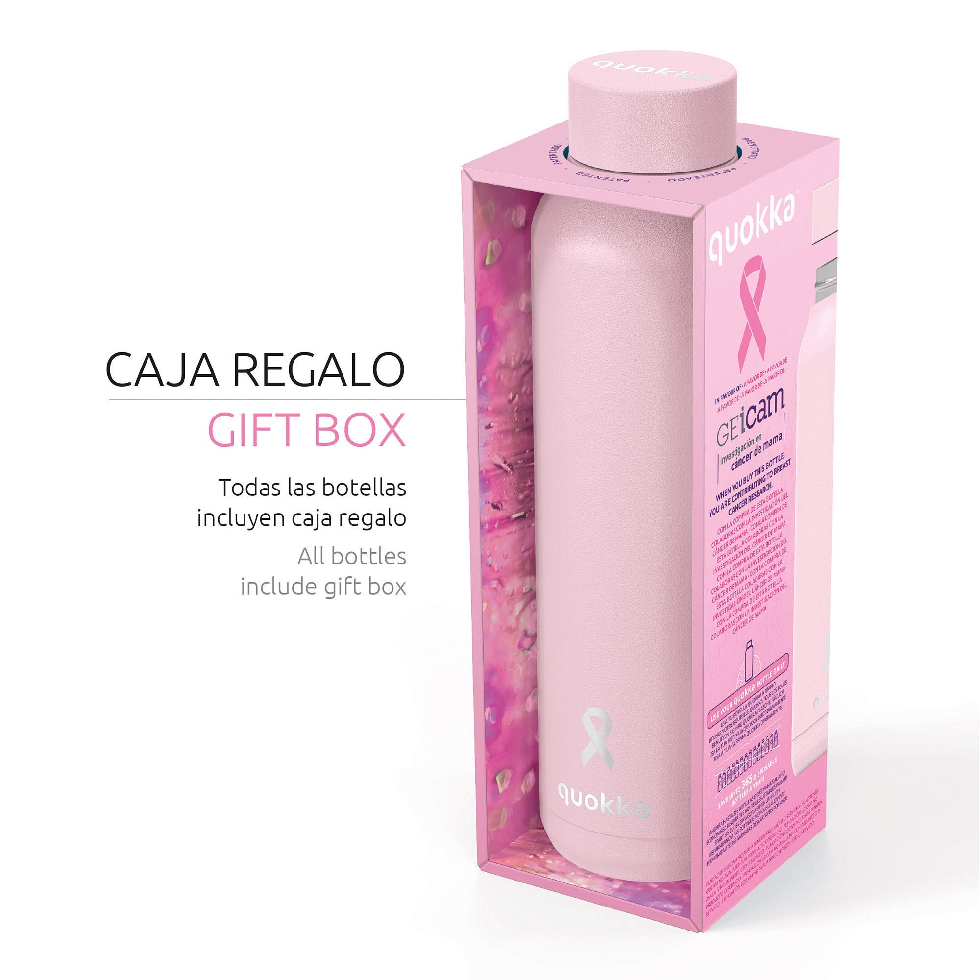 Quokka Solid Quartz Pink bouteille isotherme 630 ml