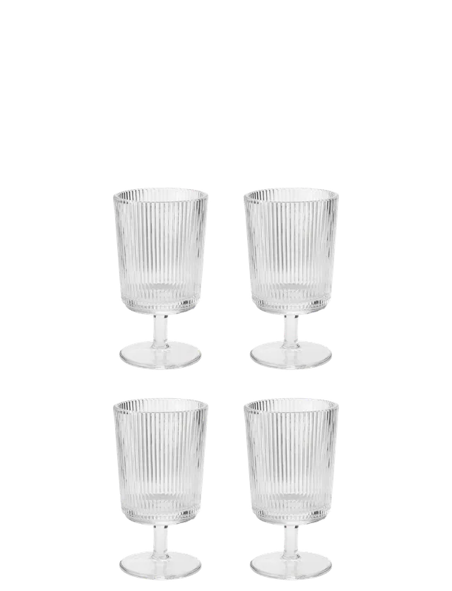 Stelton Pilastro verres à vin 0,18 L lot de 4 striés