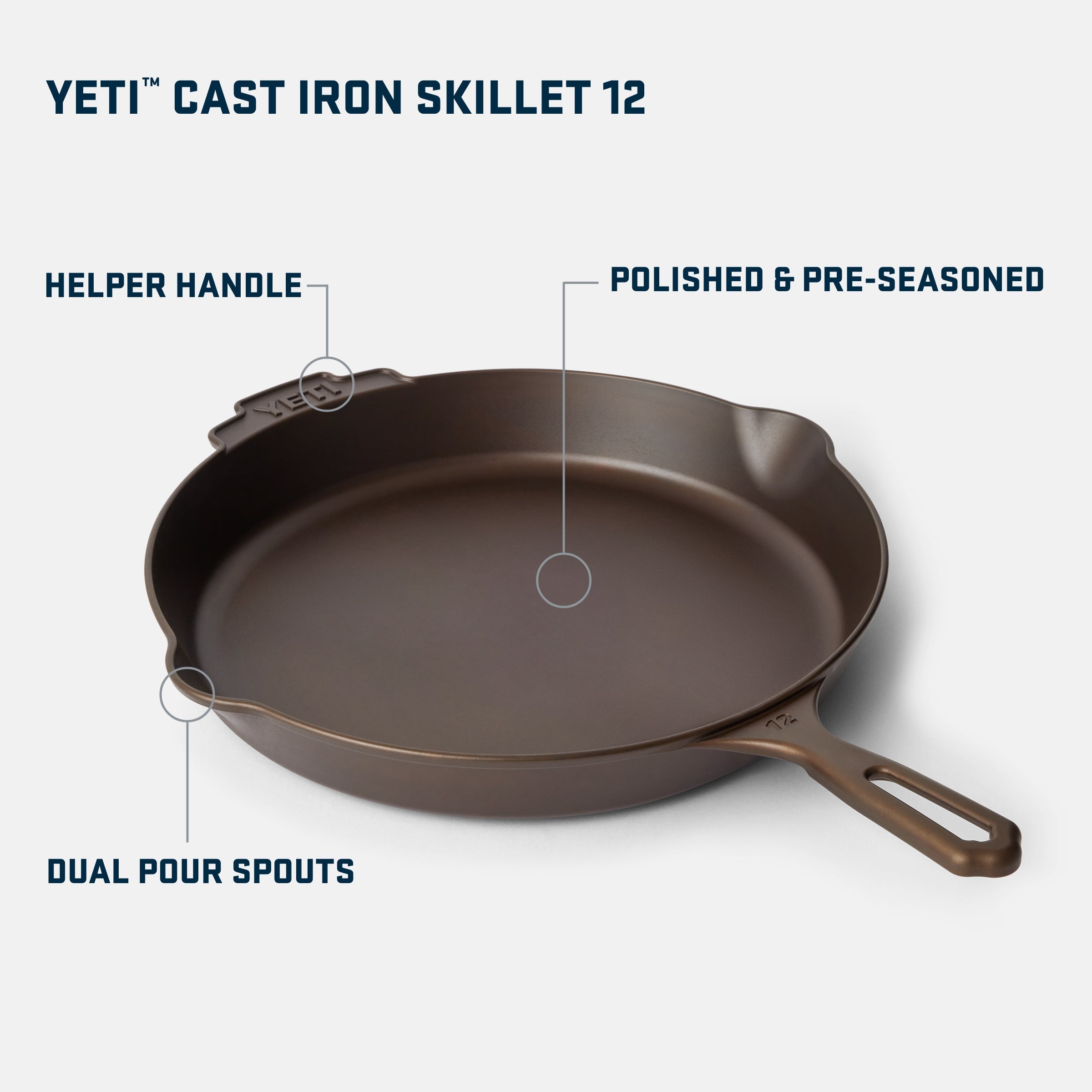 YETI 12 poêle en fonte pré-culottée feu de camp induction