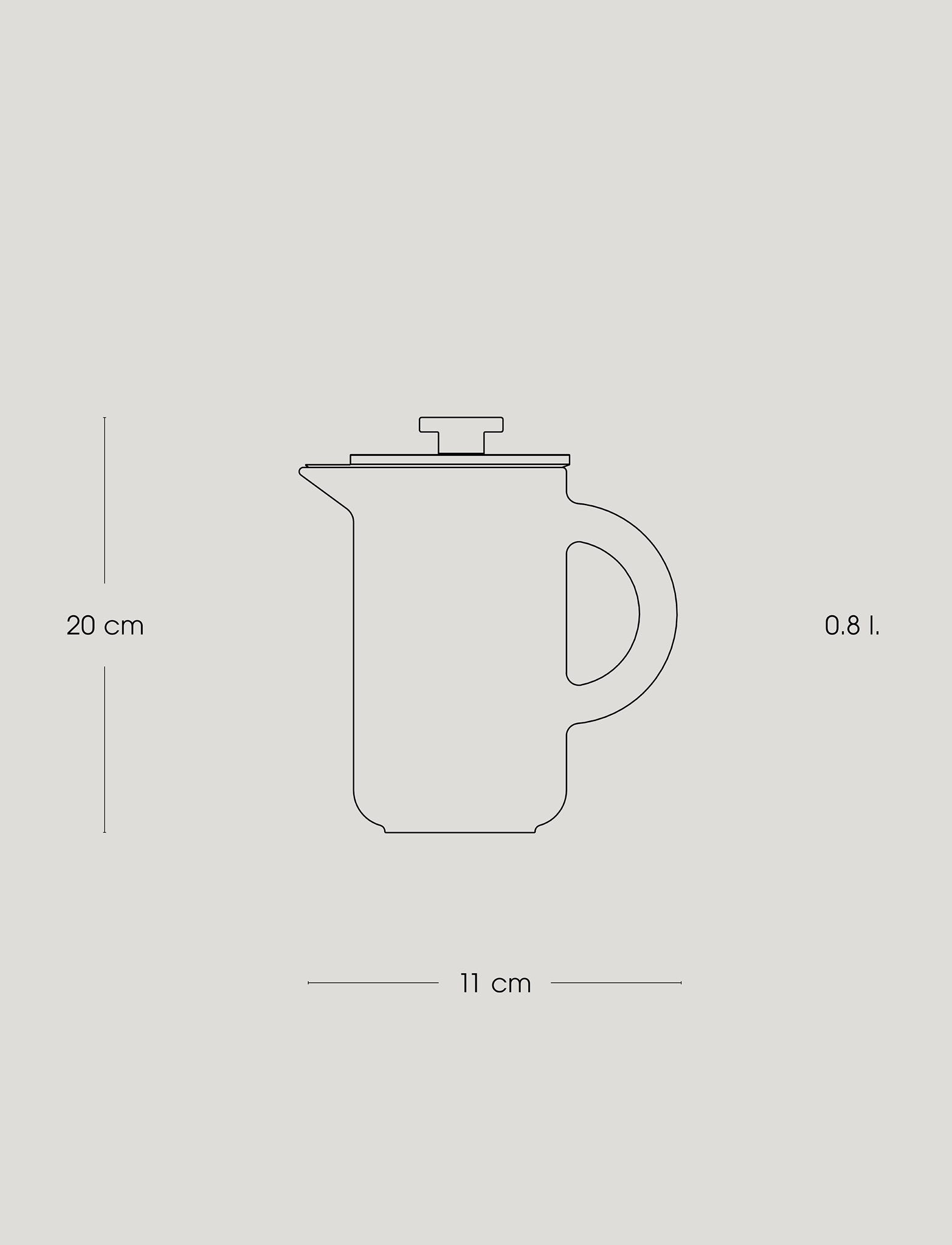Stelton Theo cafetière à piston 0,8 L noire mate