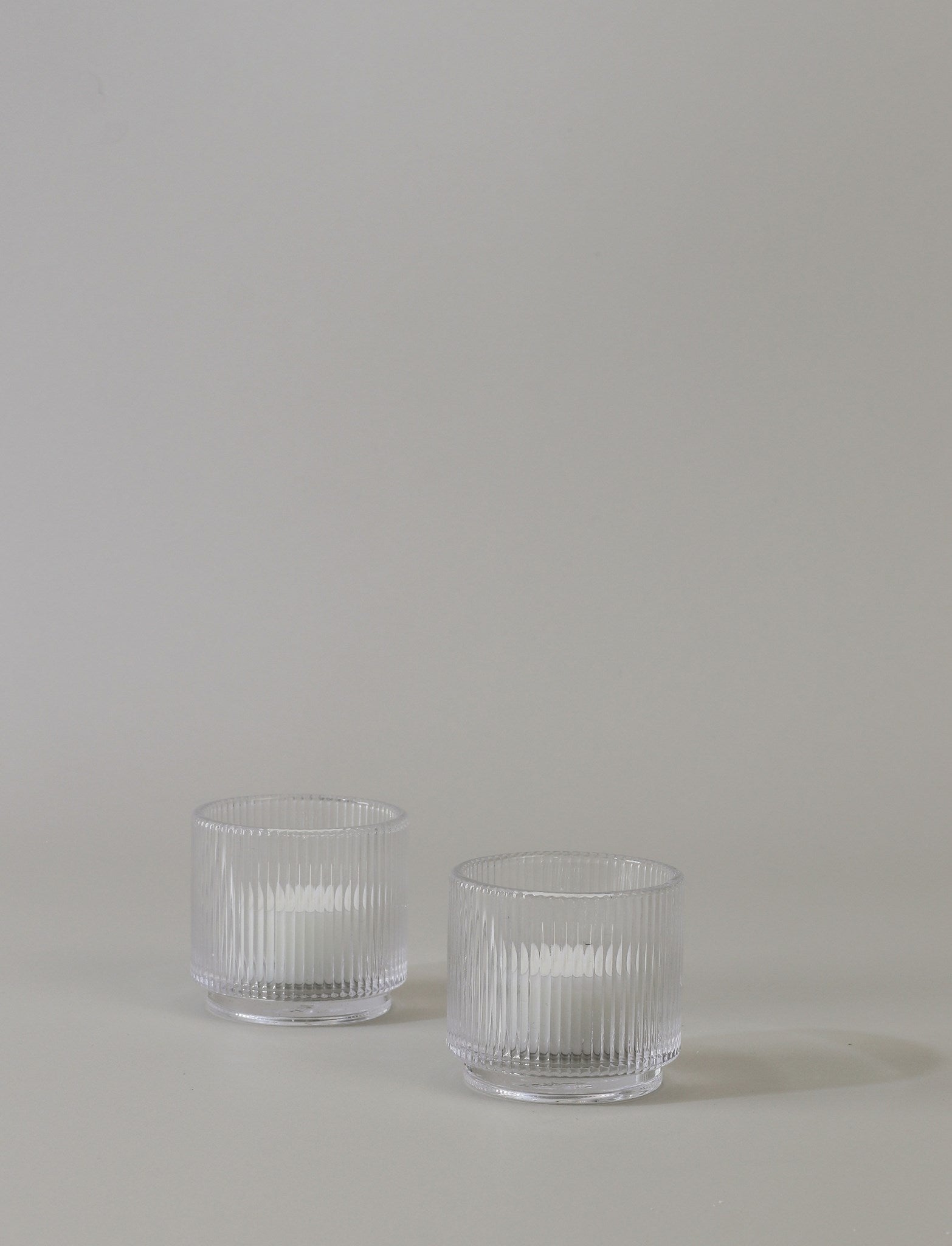 Stelton Pilastro photophore verre 6,5 cm lot de 2 strié