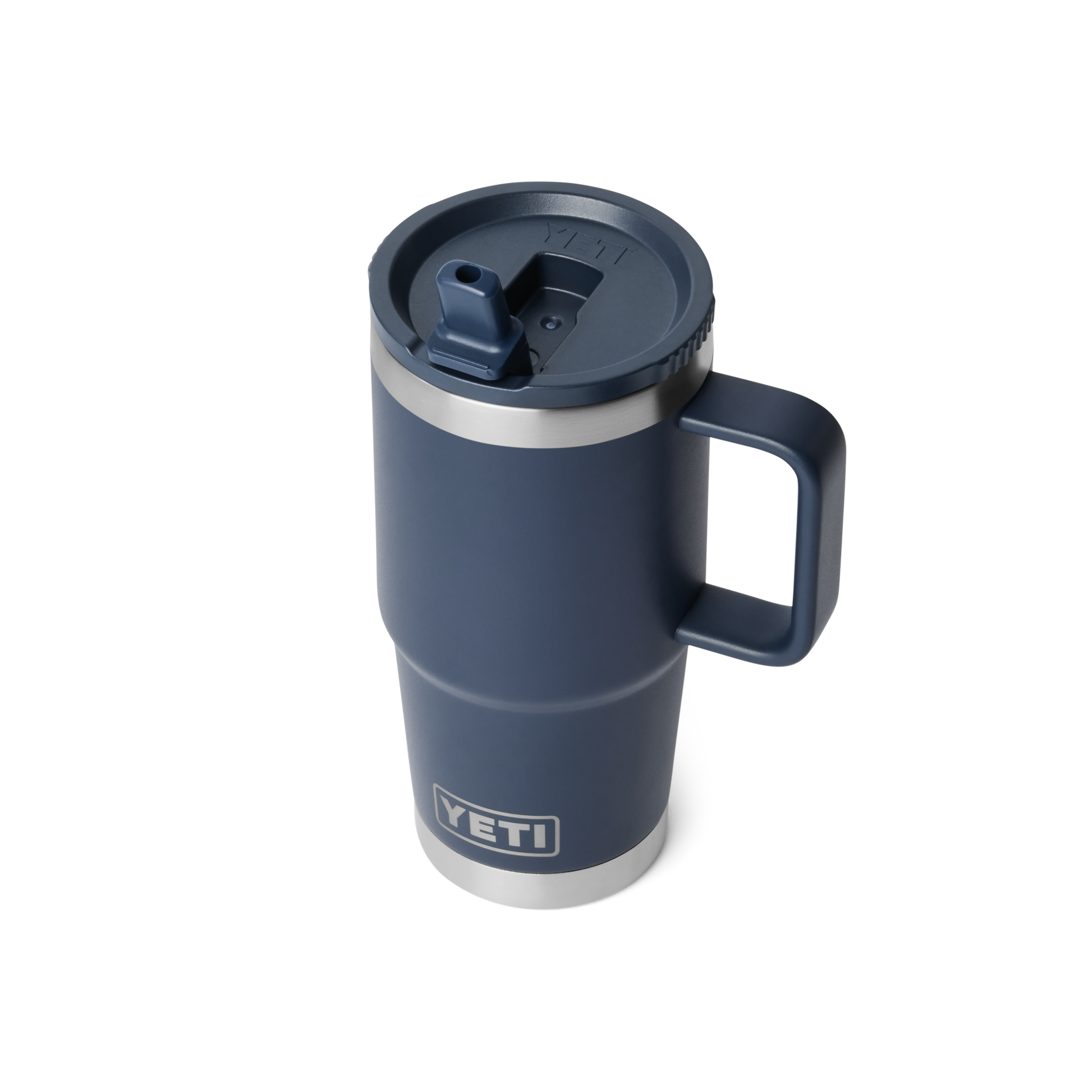 YETI Rambler 20 oz (591 ml) mug isotherme paille bleu