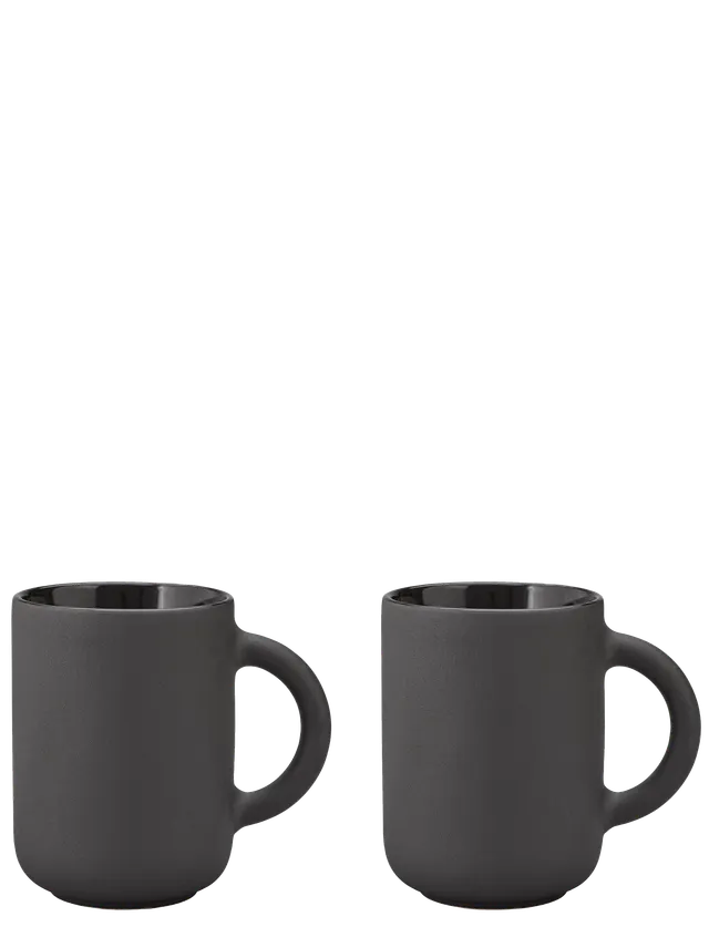 Stelton Theo mug 350 ml lot 2 grès noir mat thé café