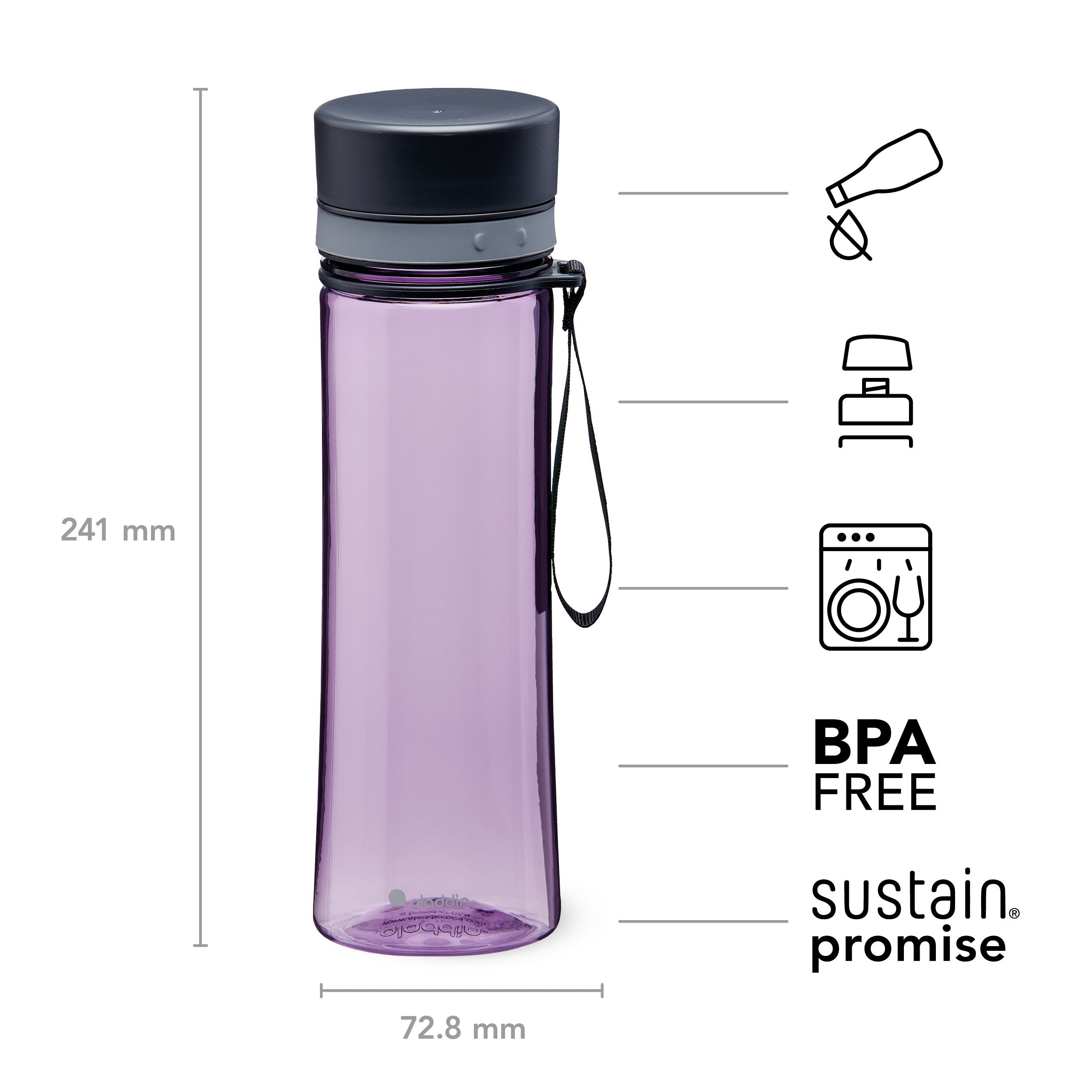 Aladdin Water Bottles gourde Aveo violet 600ml
