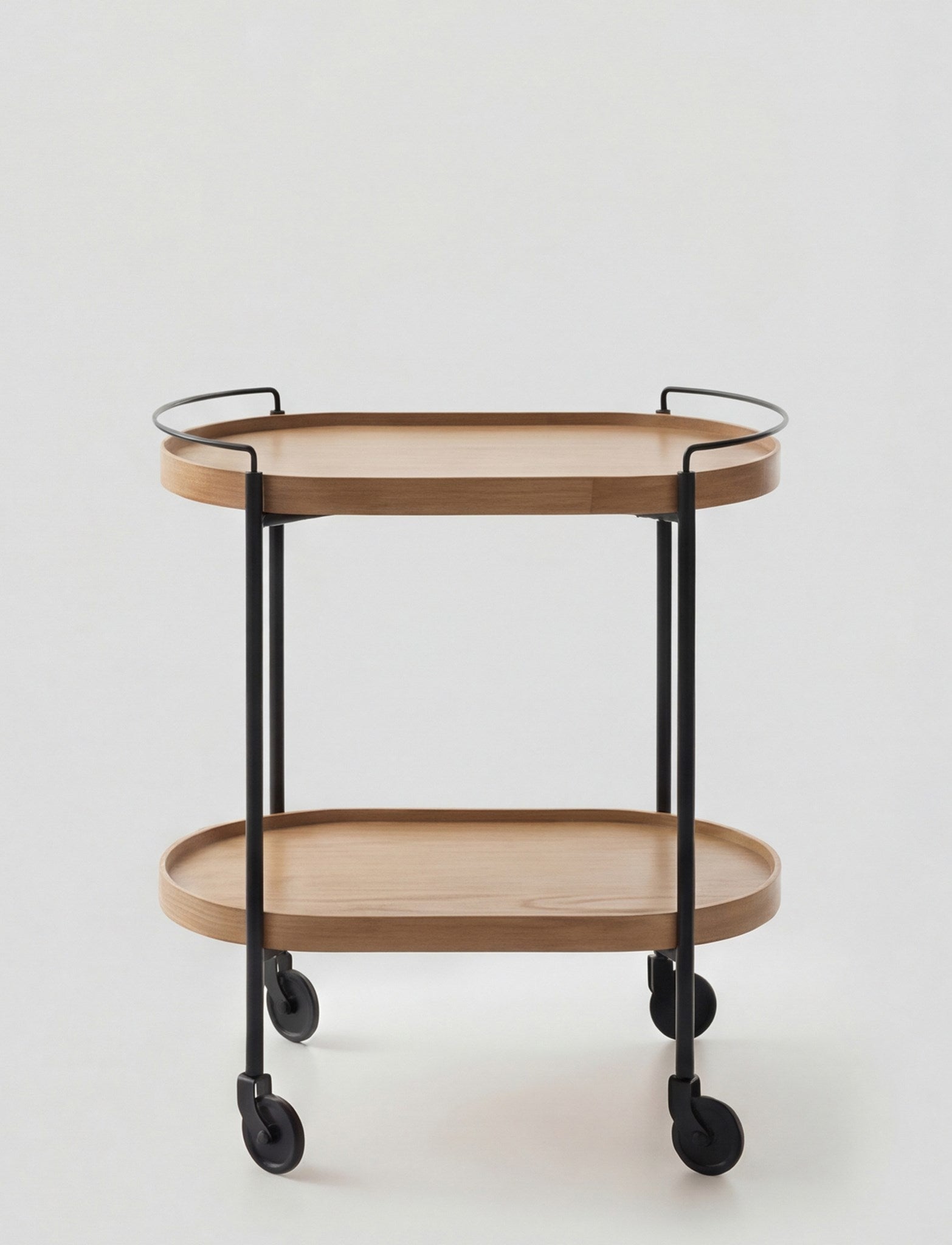 Stelton Hem desserte 65 cm chêne 2 plateaux roulettes