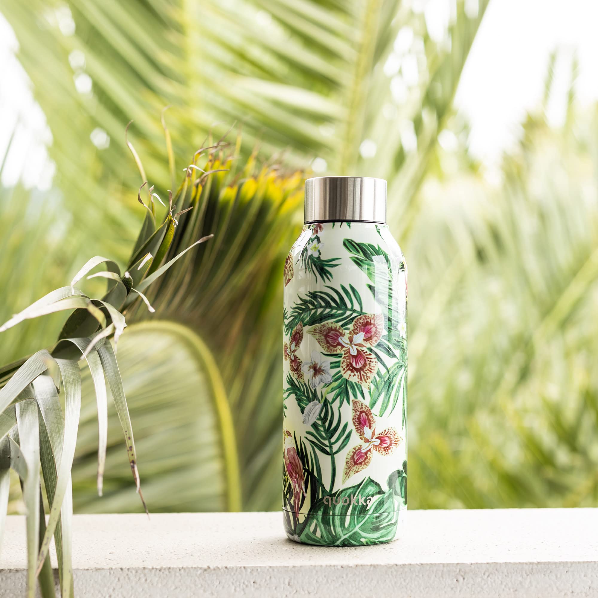 Quokka Solid Jungle Flora bouteille isotherme 510 ml