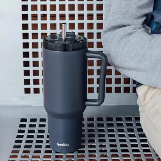 Quokka Stream Mug Isotherme Noir XL 1200 ml Inox