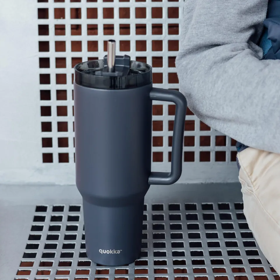 Quokka Stream Mug Isotherme Noir XL 1200 ml Inox