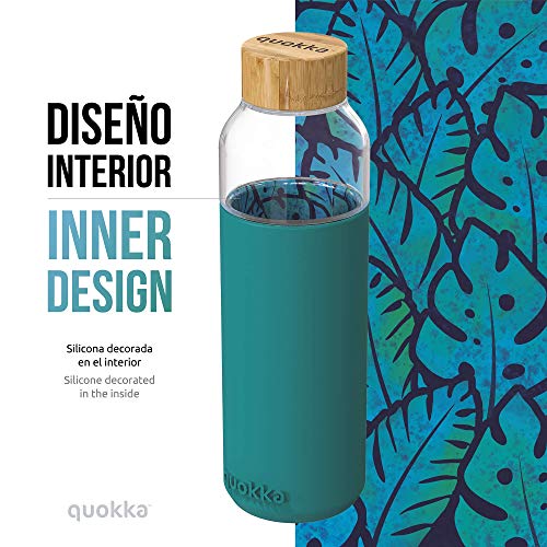 Quokka Flow bouteille verre 660 ml Palm Leaves émeraude