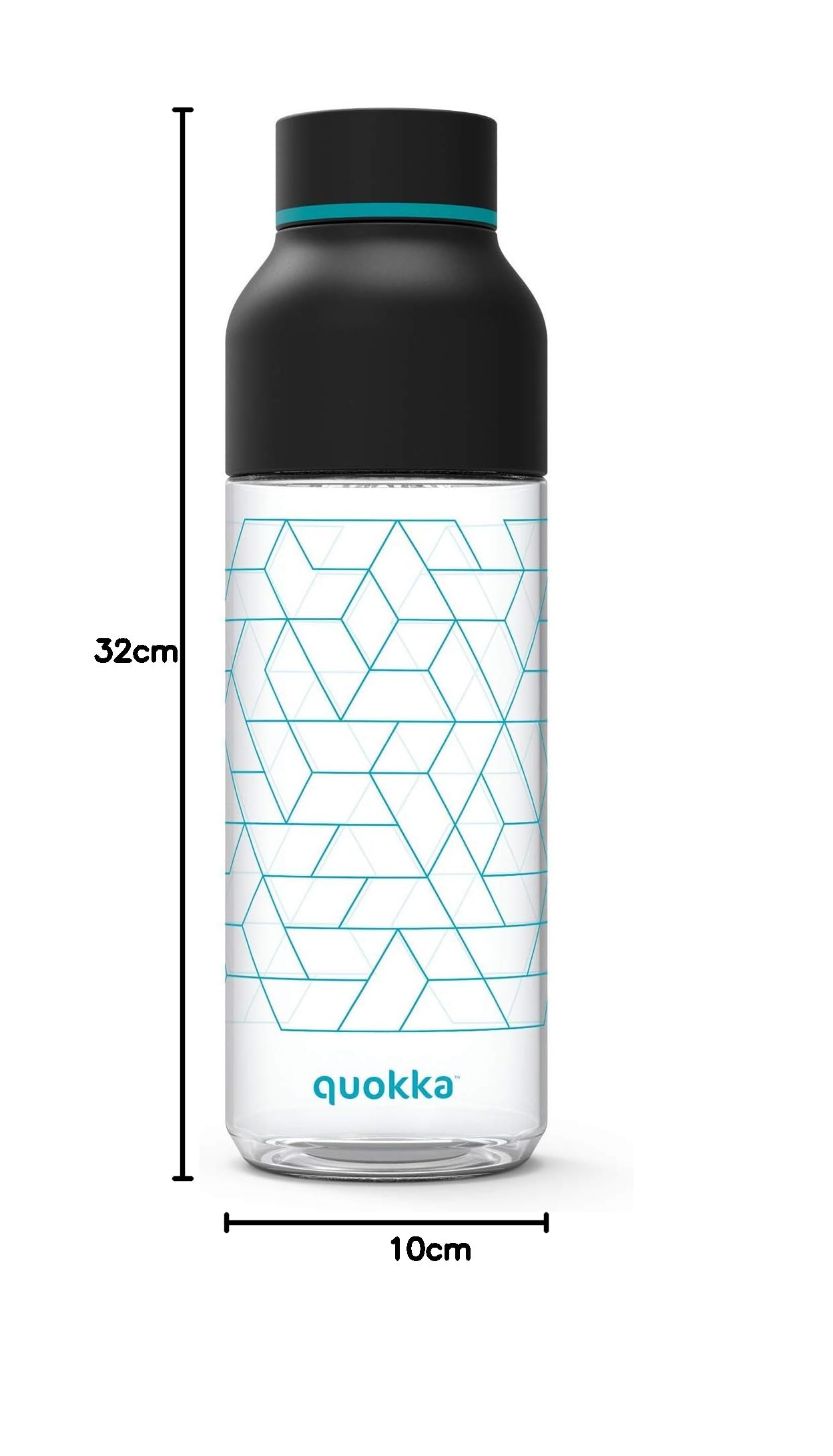 Quokka Ice Noir Geo bouteille Tritan 720 ml glaçons