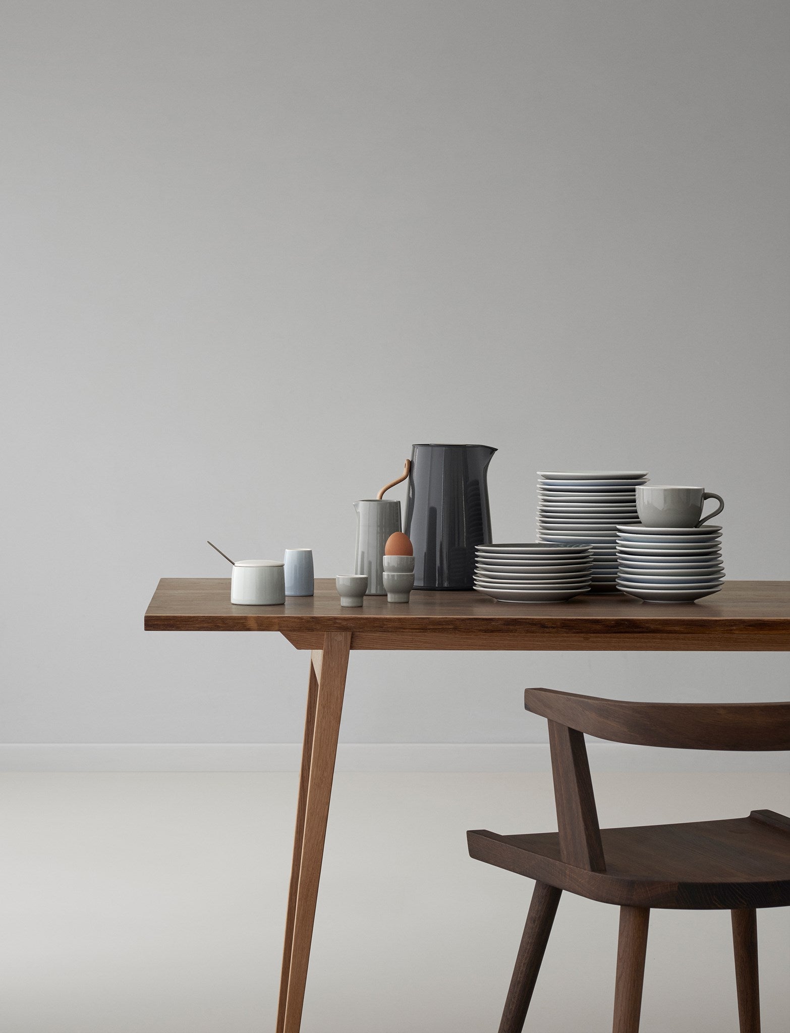 Stelton Emma assiette déjeuner 22,5 cm lot de 2 grise