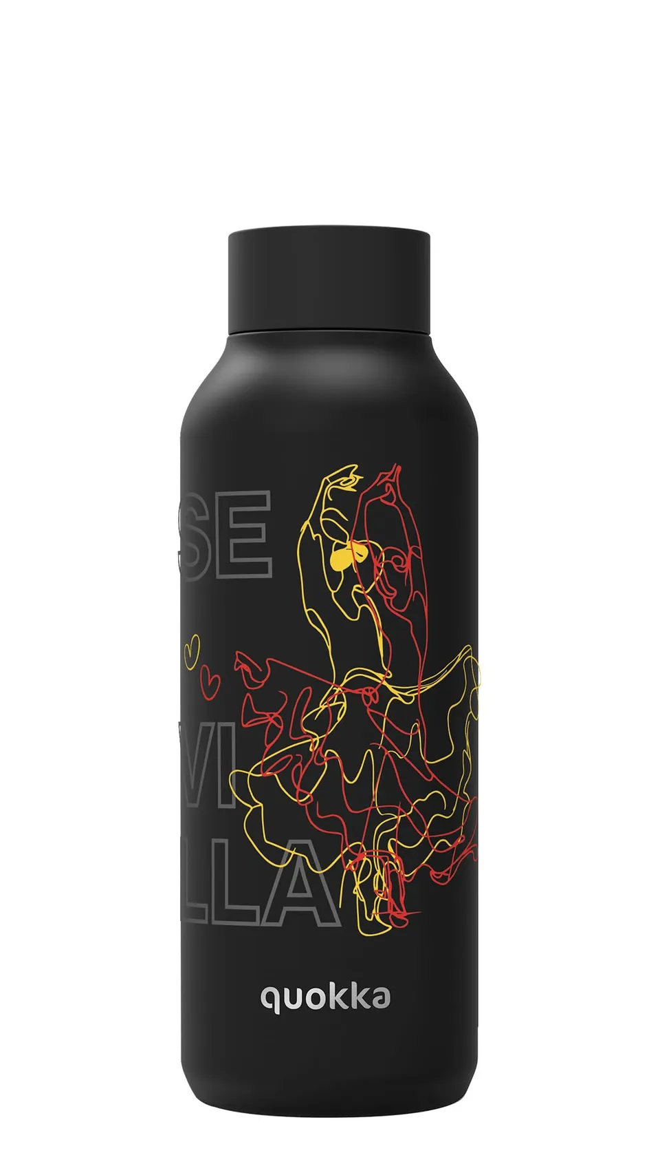 Quokka Solid Sevilla Jet Noir bouteille isotherme 510 ml