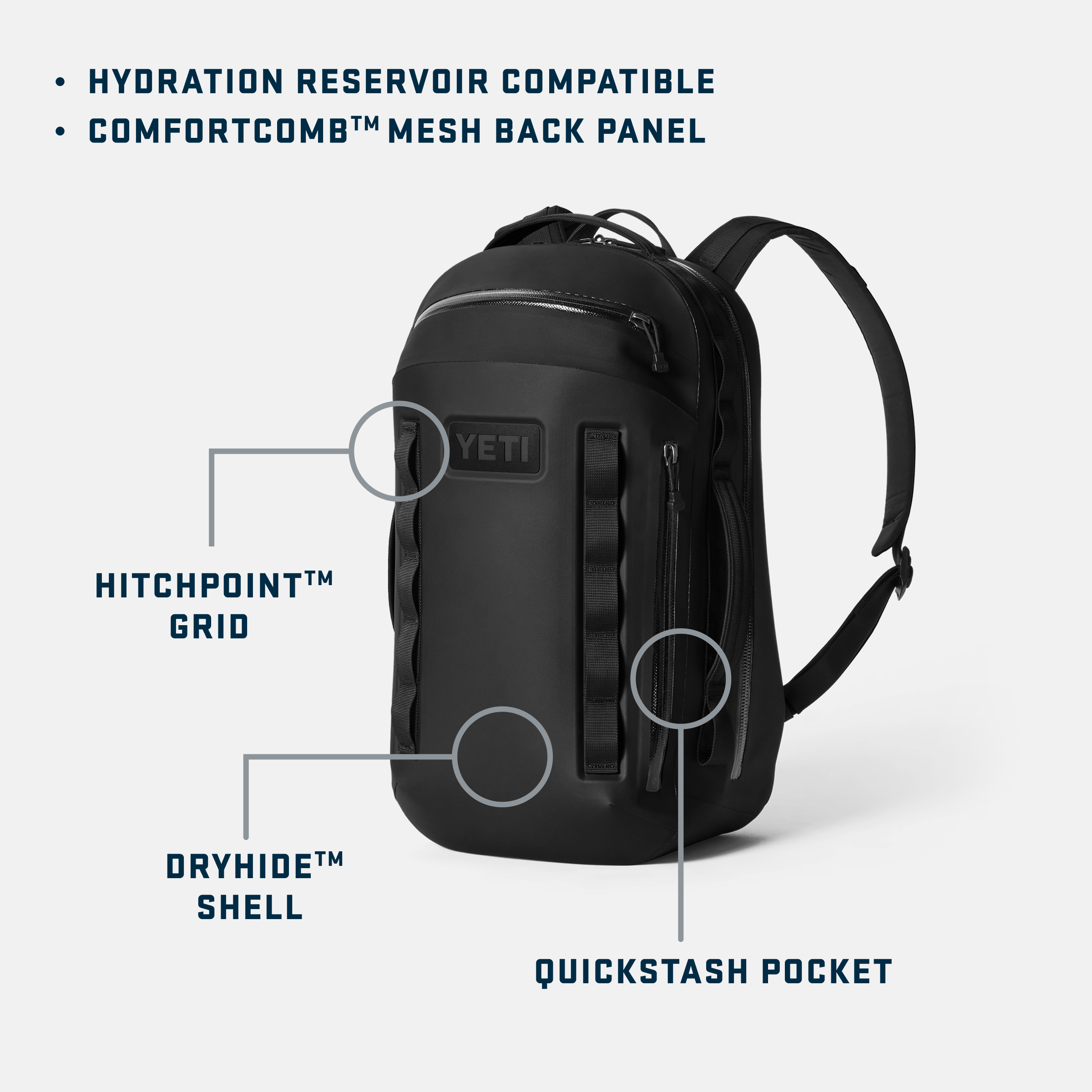 YETI Cayo 25L sac à dos noir tout-temps 25 litres