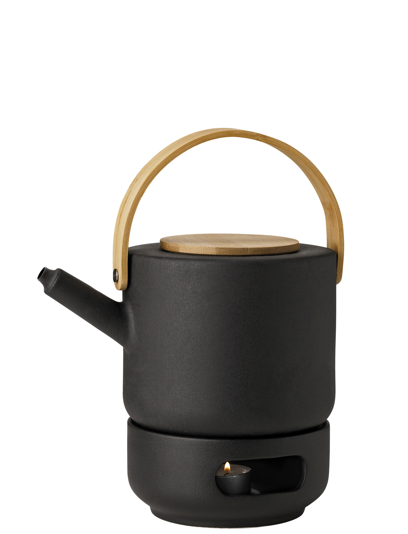 Stelton Theo chauffe-théière grès à bougie