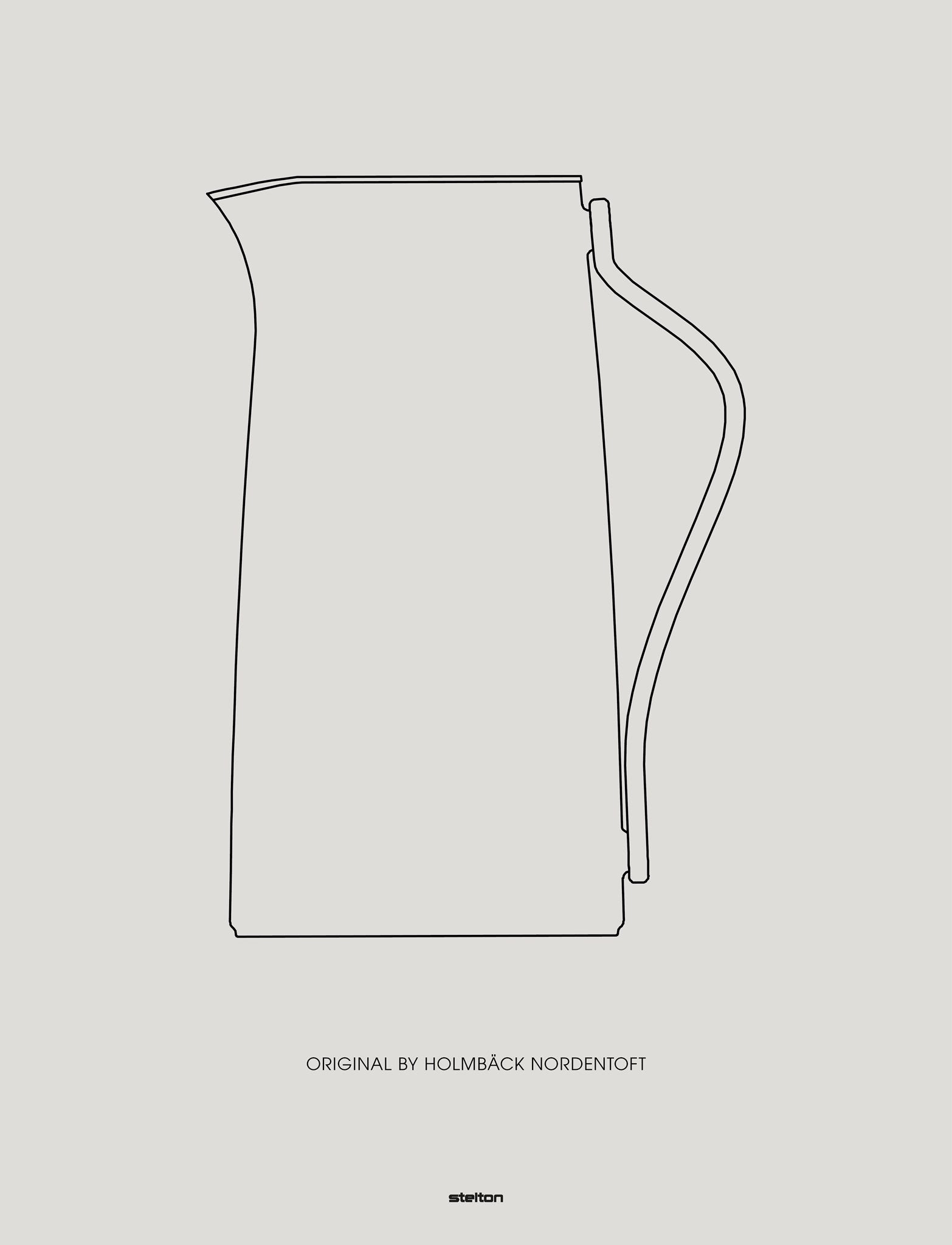 Stelton Emma carafe isotherme 1,2 L gris manche bois