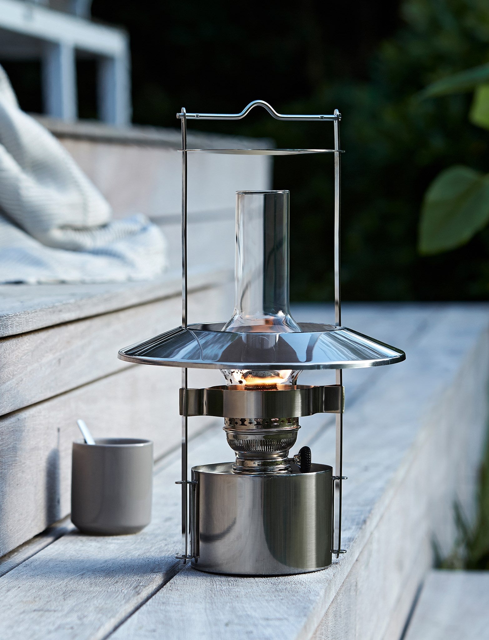 Stelton EM77 lampe tempête inox 43 cm pétrole