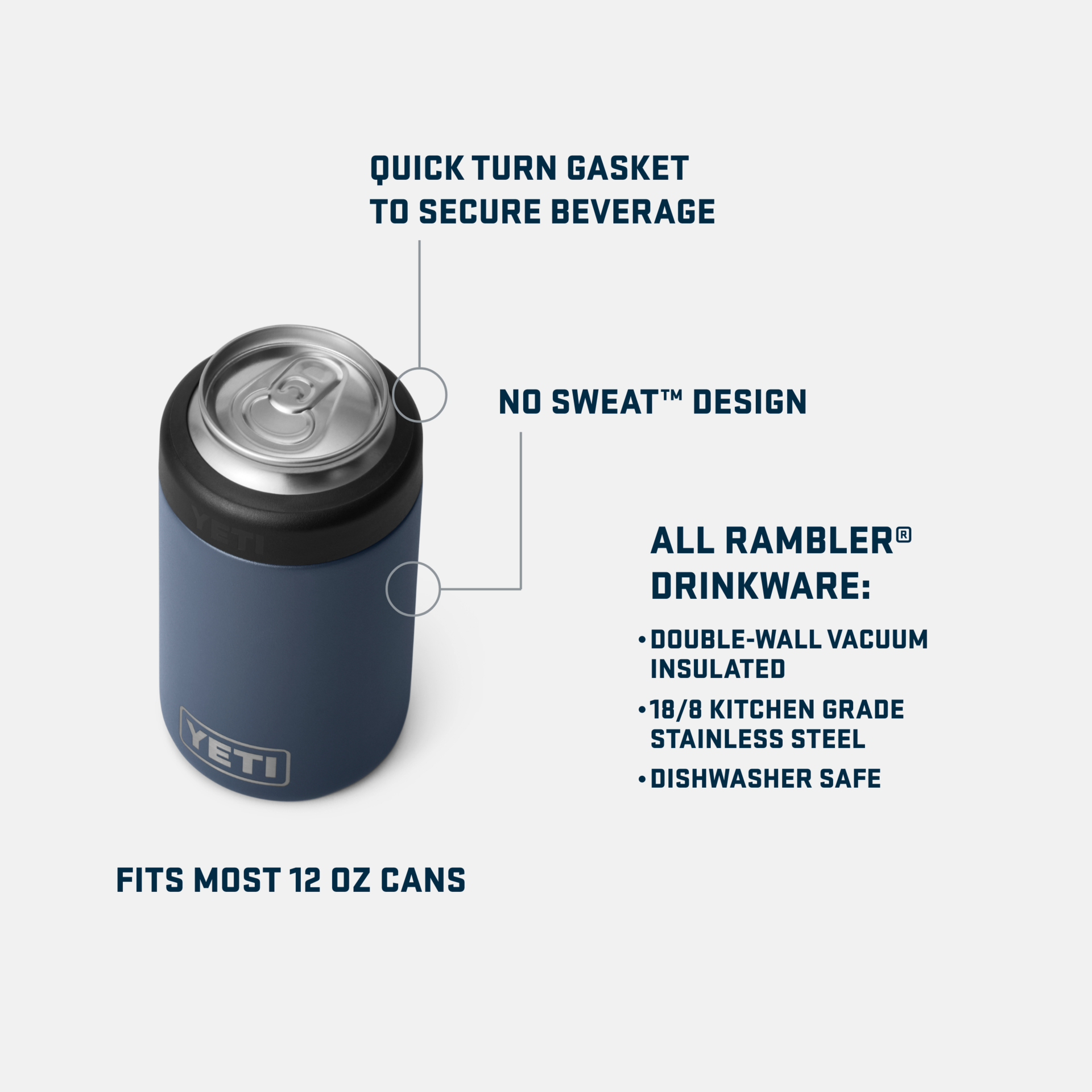 YETI Rambler Colster Porte-Canette Isotherme 330 ml Inox