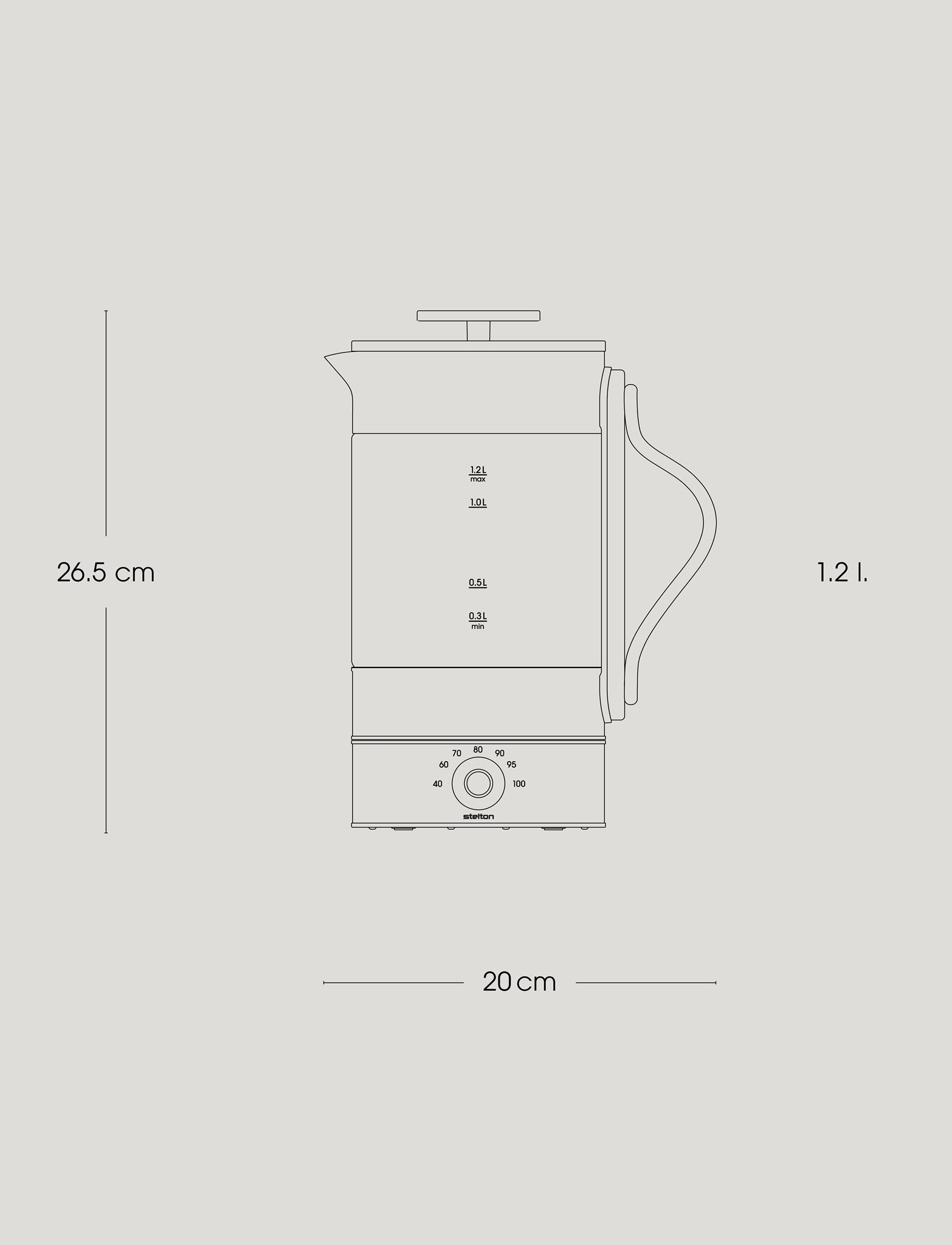 Stelton Emma bouilloire électrique 1,2 L verre