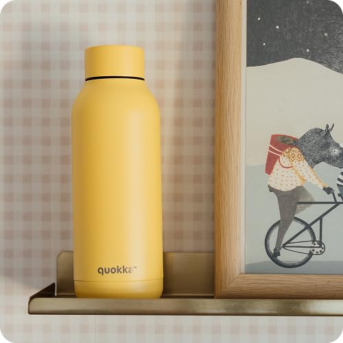 Quokka Solid Light Yellow bouteille isotherme 510 ml inox