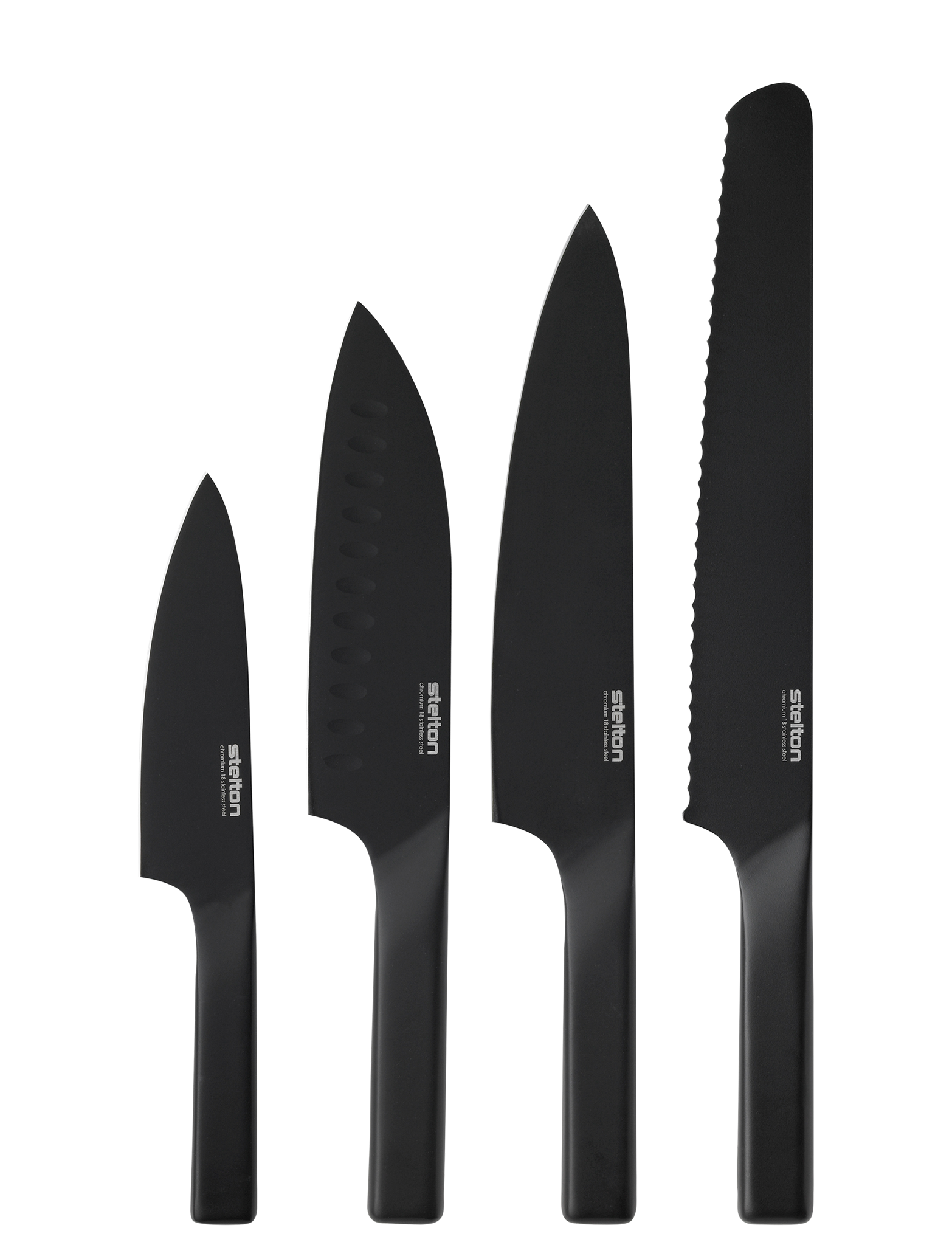 Stelton Pure Black set 4 couteaux cuisine noir